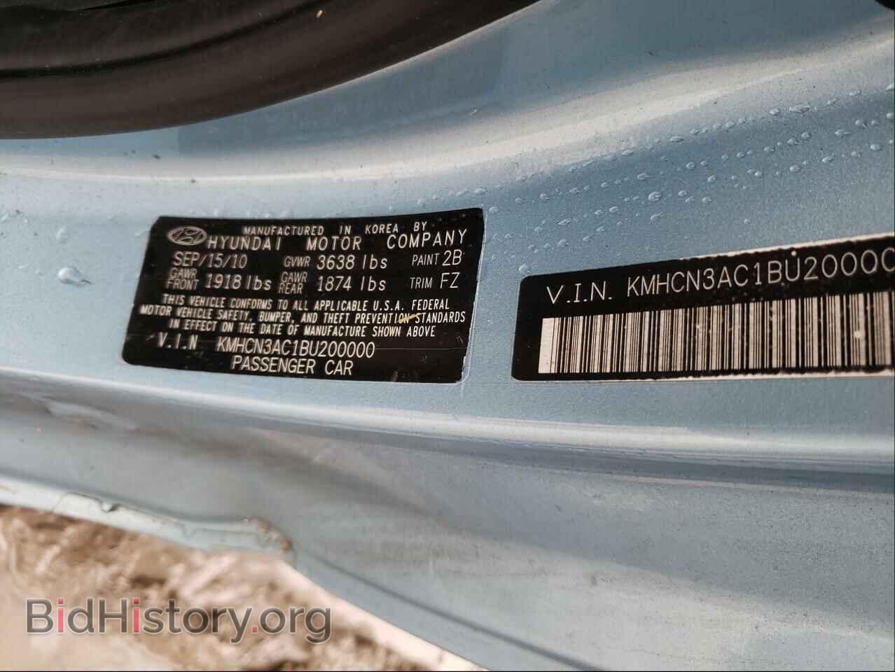 2011 HYUNDAI ACCENT - VIN: KMHCN3AC1BU200000 - Фото 10