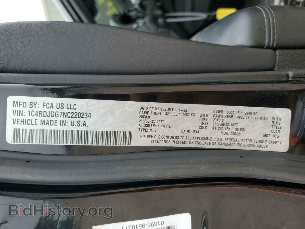 2022 DODGE DURANGO - VIN: 1C4RDJDG7NC220234 - Фото 14