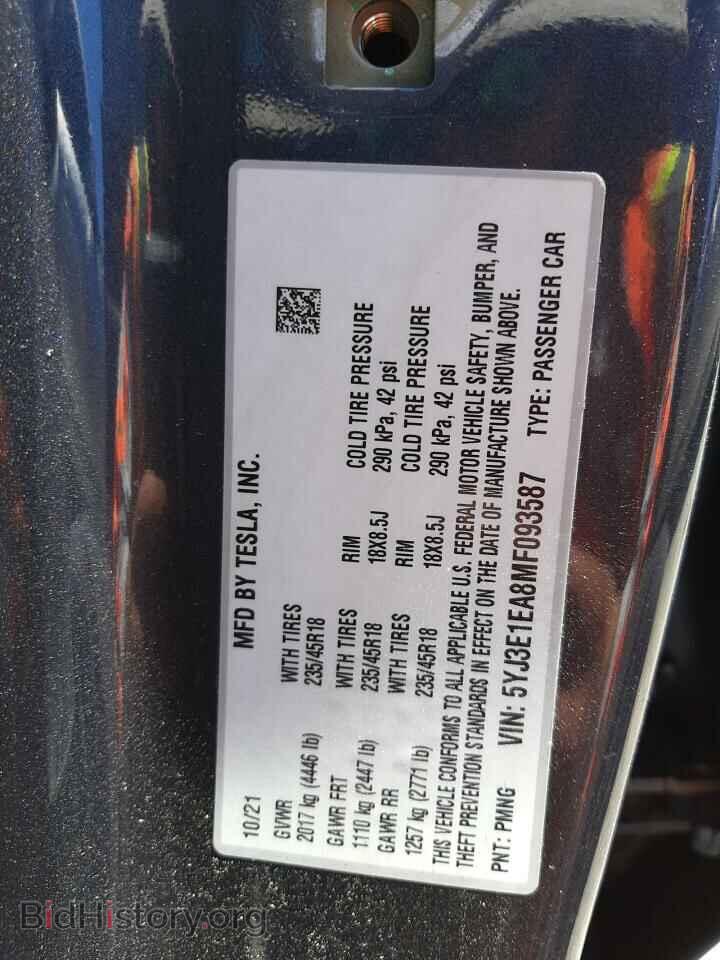 2021 TESLA MODEL 3 - VIN: 5YJ3E1EA8MF093587 - Photo 10
