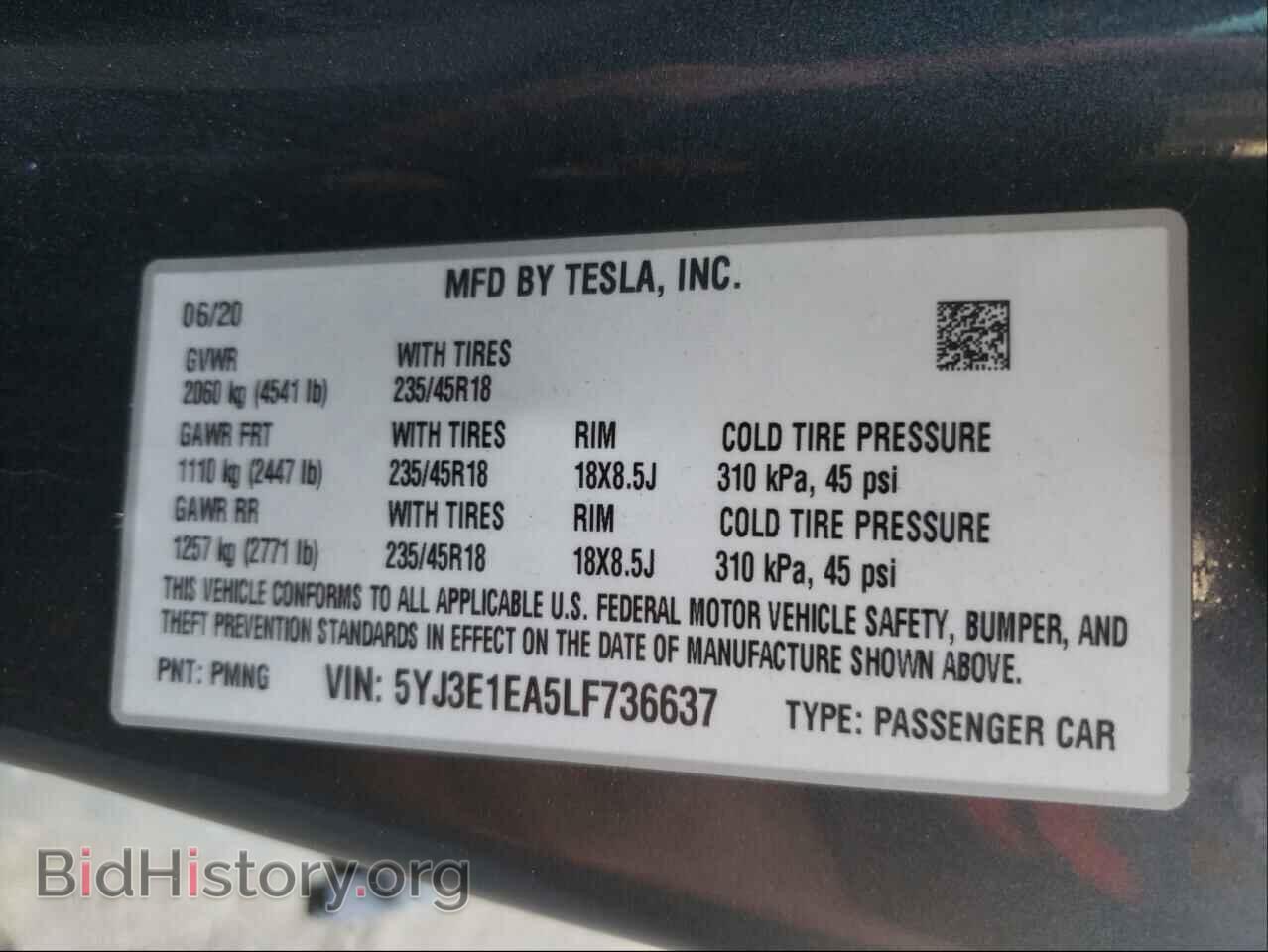 2020 TESLA MODEL 3 - VIN: 5YJ3E1EA5LF736637 - Photo 10