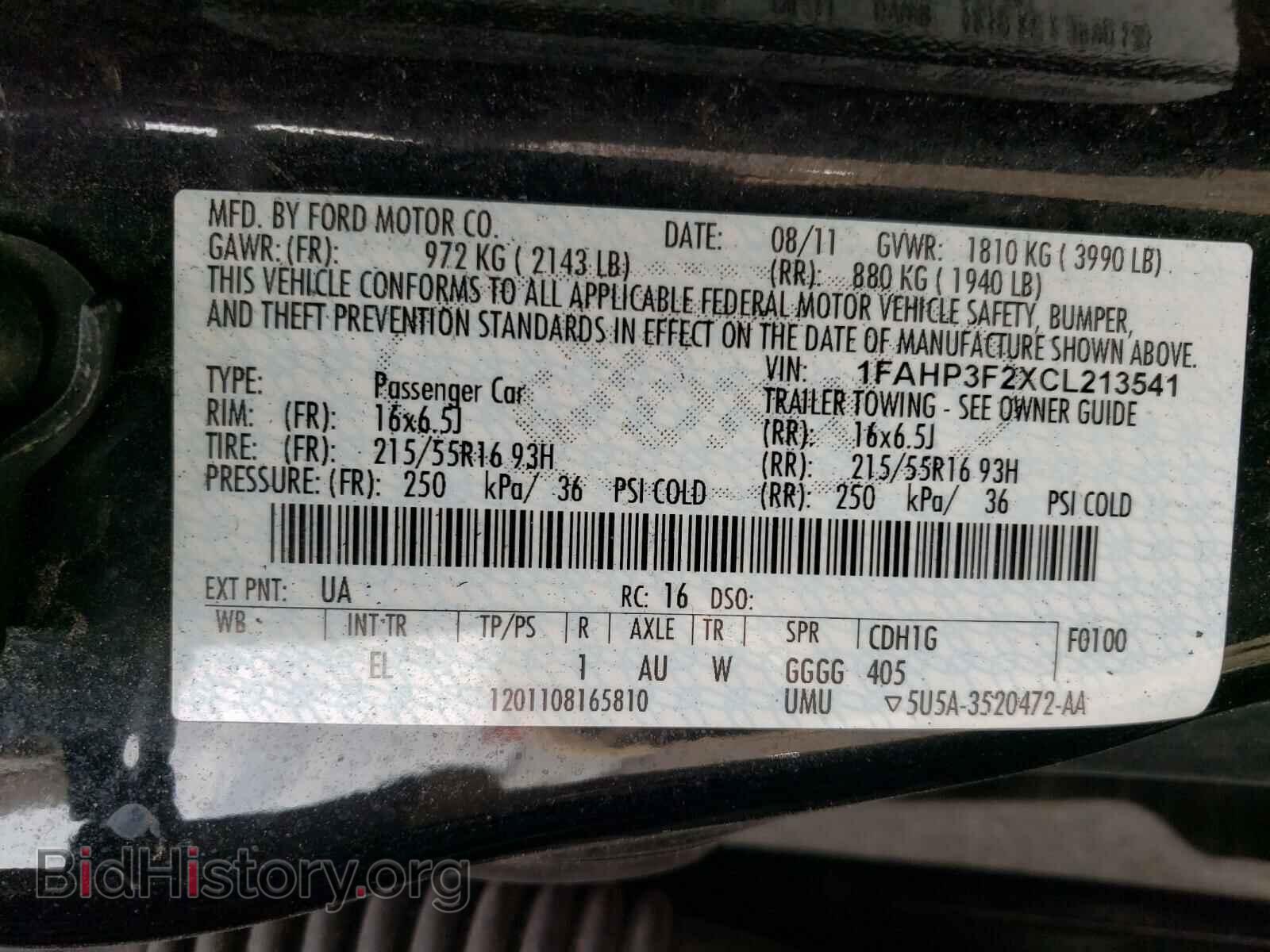 2012 FORD FOCUS - VIN: 1FAHP3F2XCL213541 - Photo 10