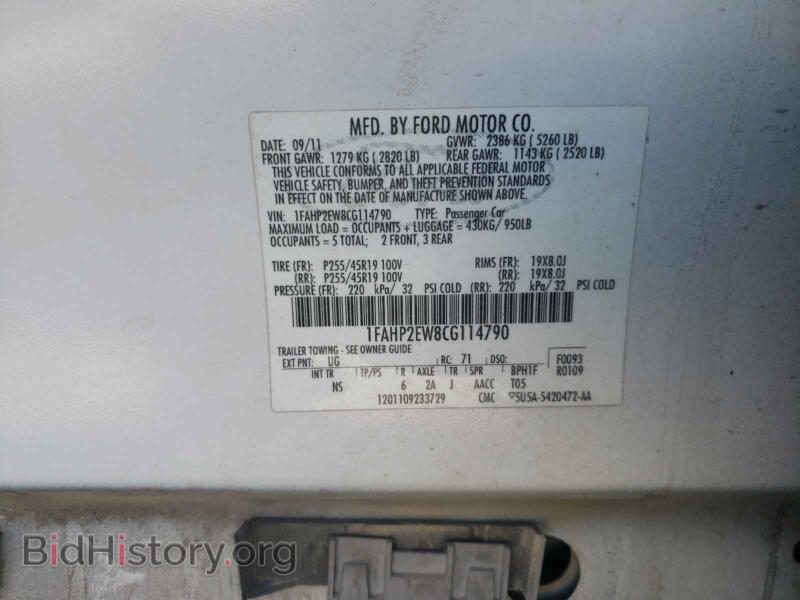2012 Ford TAURUS (VIN 1FAHP2EW8CG114790) — photo 10 of 10