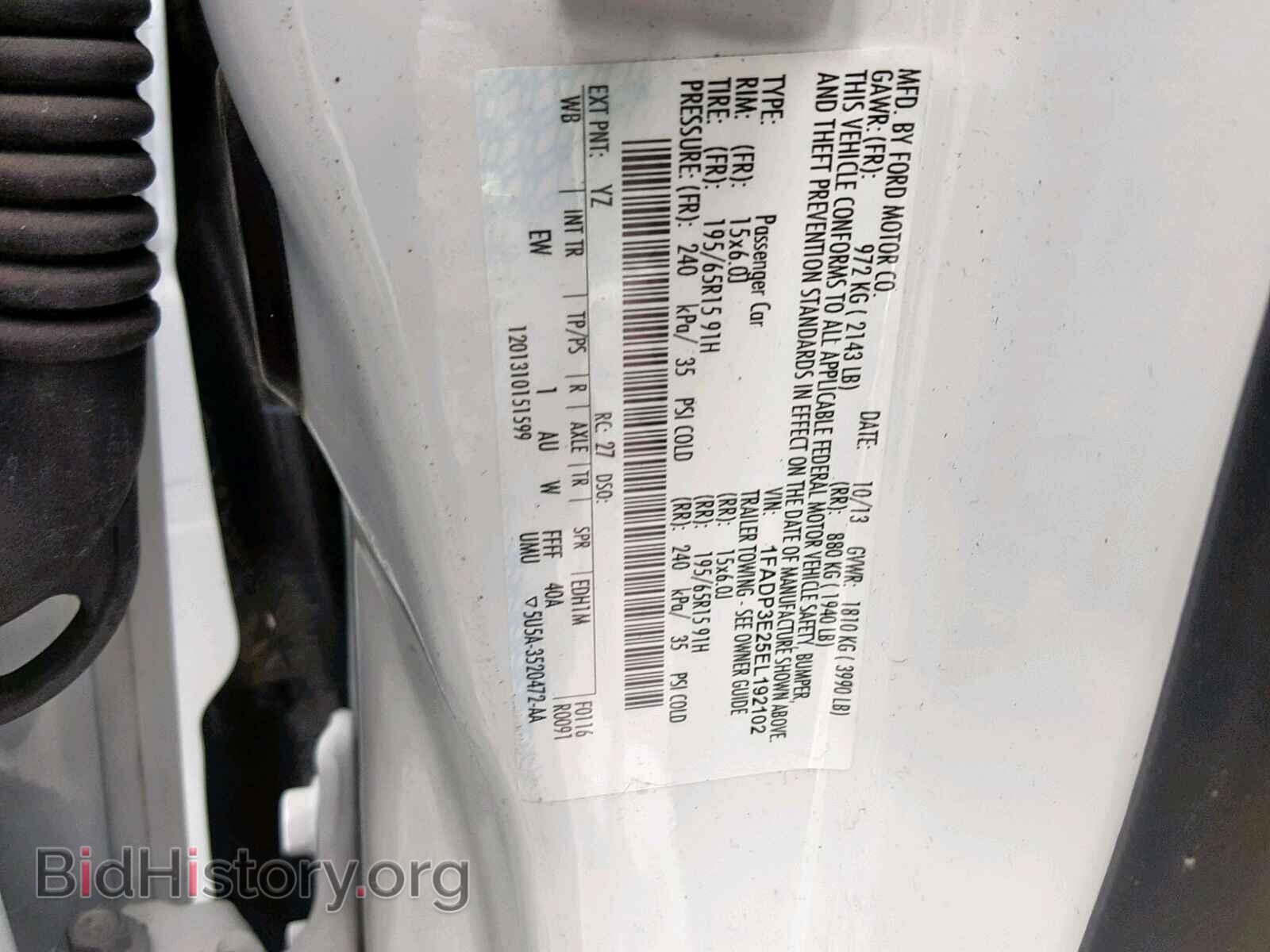 2014 FORD FOCUS - VIN: 1FADP3E25EL192102 - Фото 10