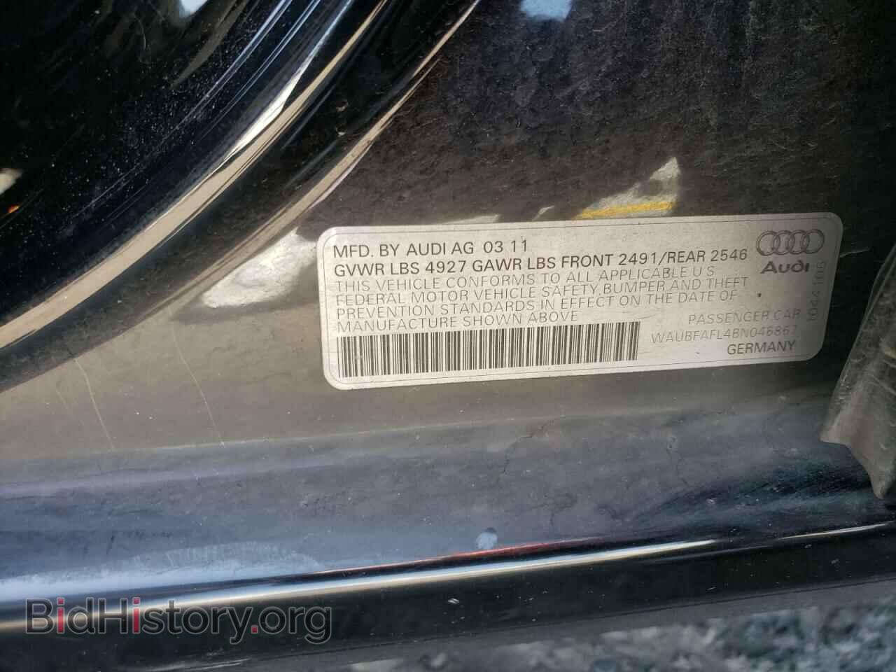 2011 AUDI A4 - VIN: WAUBFAFL4BN046867 - Фото 12