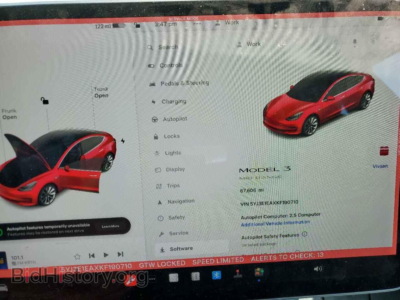 2019 TESLA MODEL 3 - VIN: 5YJ3E1EAXKF190710 - Photo 9