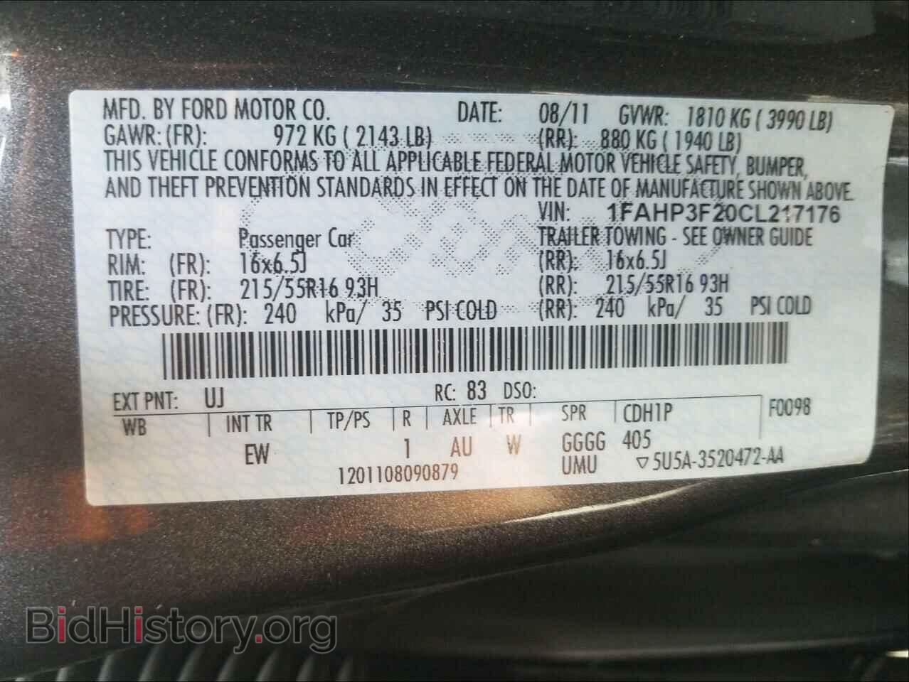 2012 FORD FOCUS - VIN: 1FAHP3F20CL217176 - Фото 10