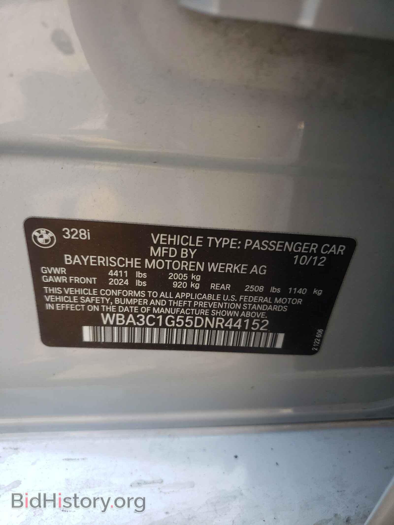 2013 BMW 3 SERIES - VIN: WBA3C1G55DNR44152 - Фото 10