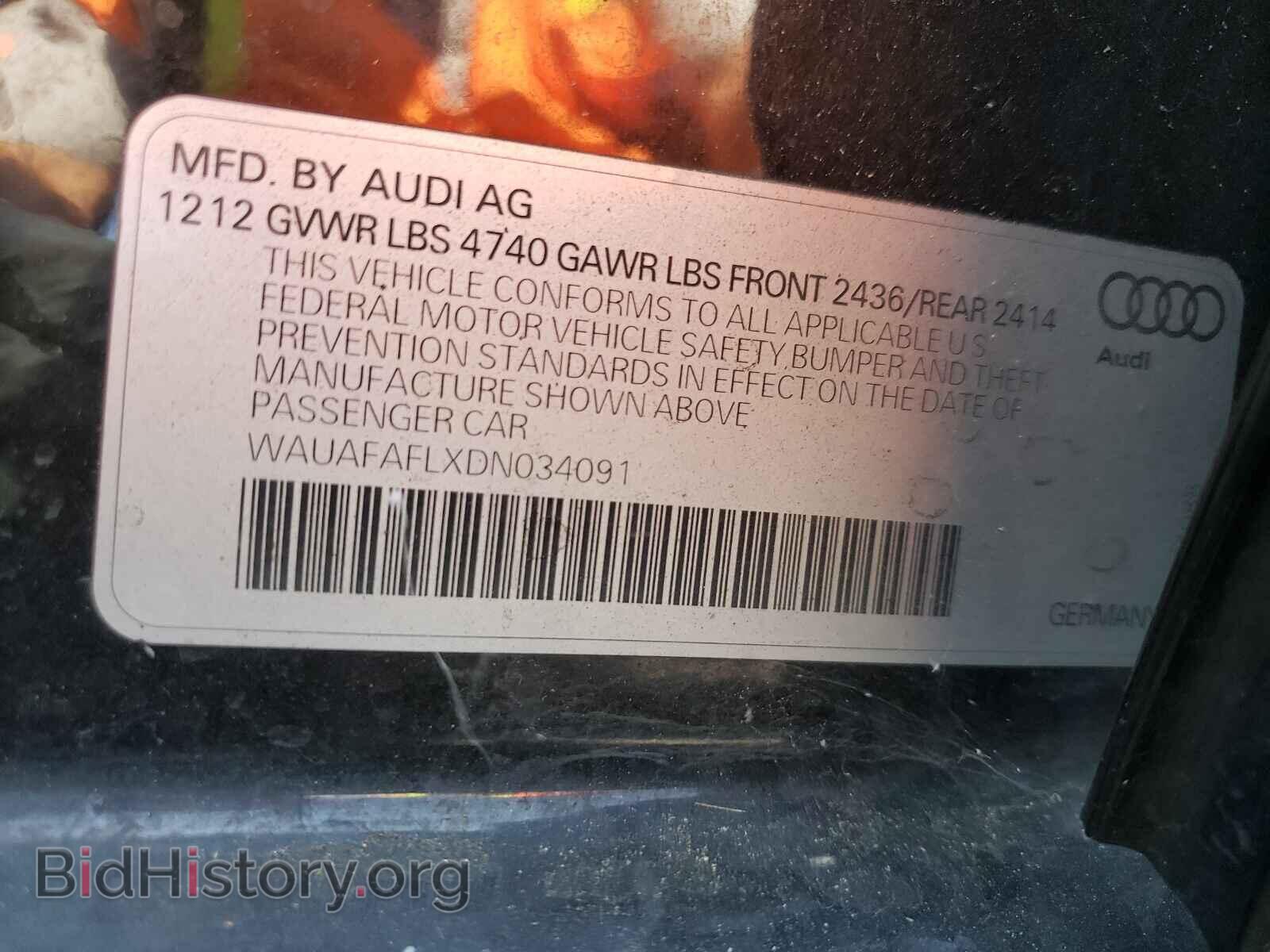2013 AUDI A4 - VIN: WAUAFAFLXDN034091 - Фото 10