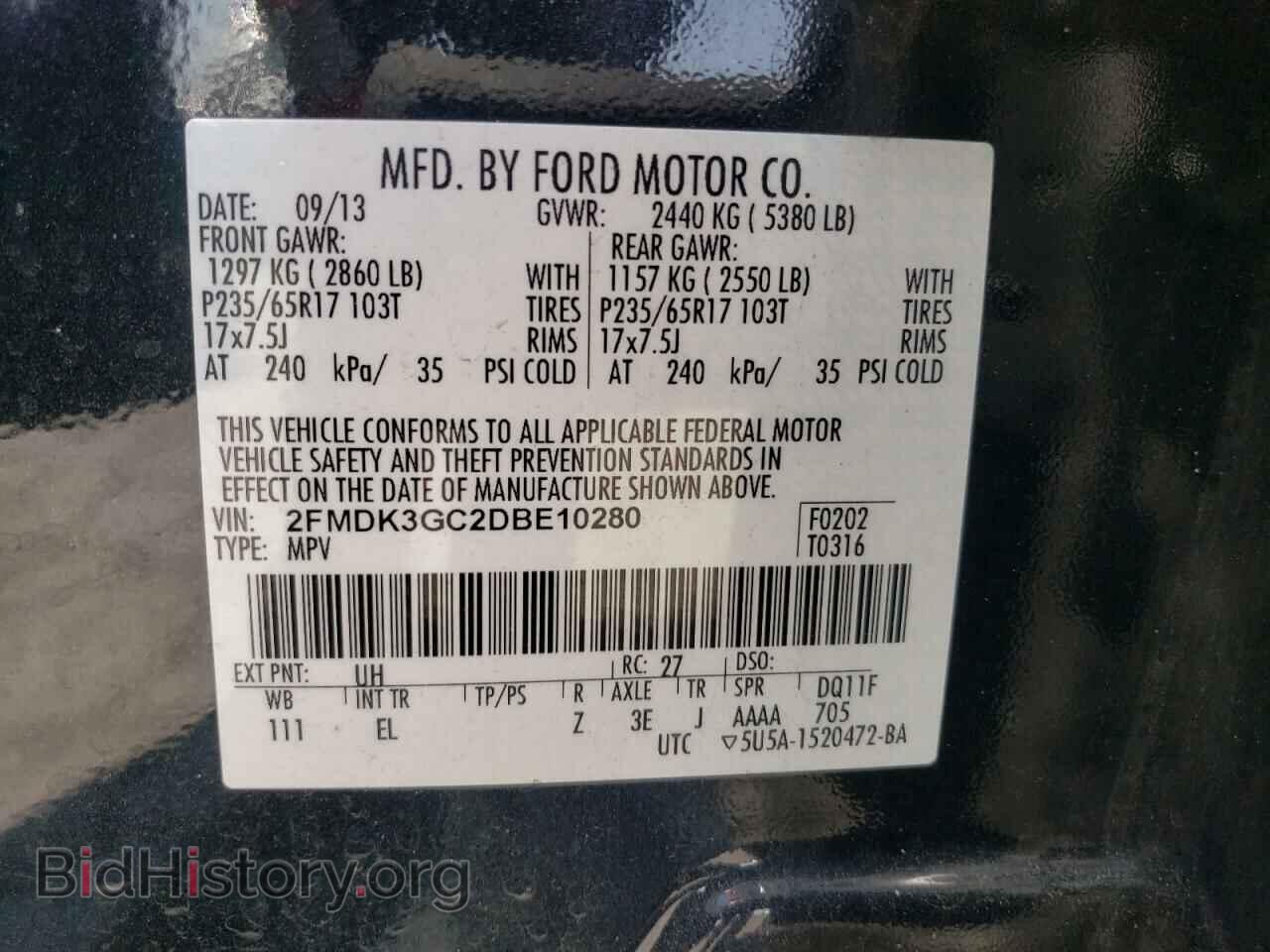 2013 FORD EDGE - VIN: 2FMDK3GC2DBE10280 - Photo 10