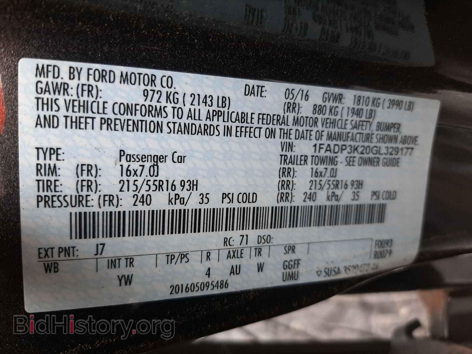 2016 FORD FOCUS - VIN: 1FADP3K20GL329177 - Фото 10