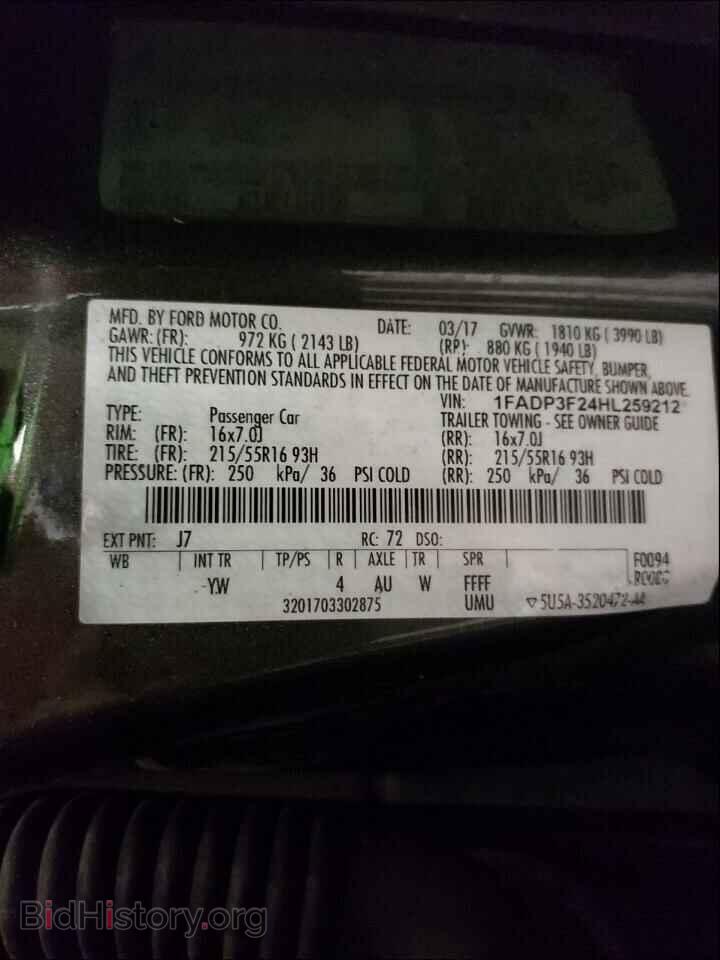 2017 FORD FOCUS - VIN: 1FADP3F24HL259212 - Photo 10