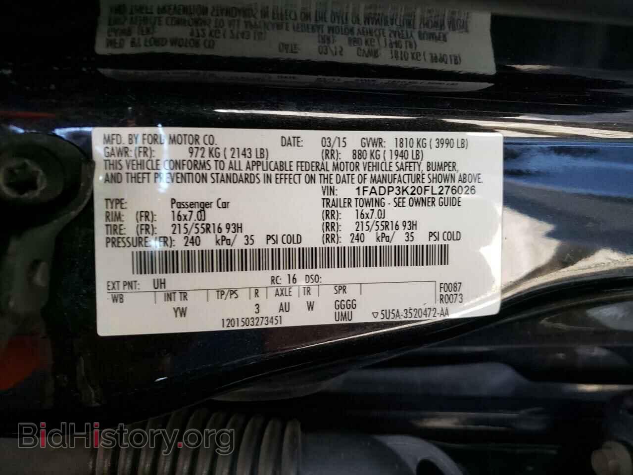 2015 FORD FOCUS - VIN: 1FADP3K20FL276026 - Фото 10