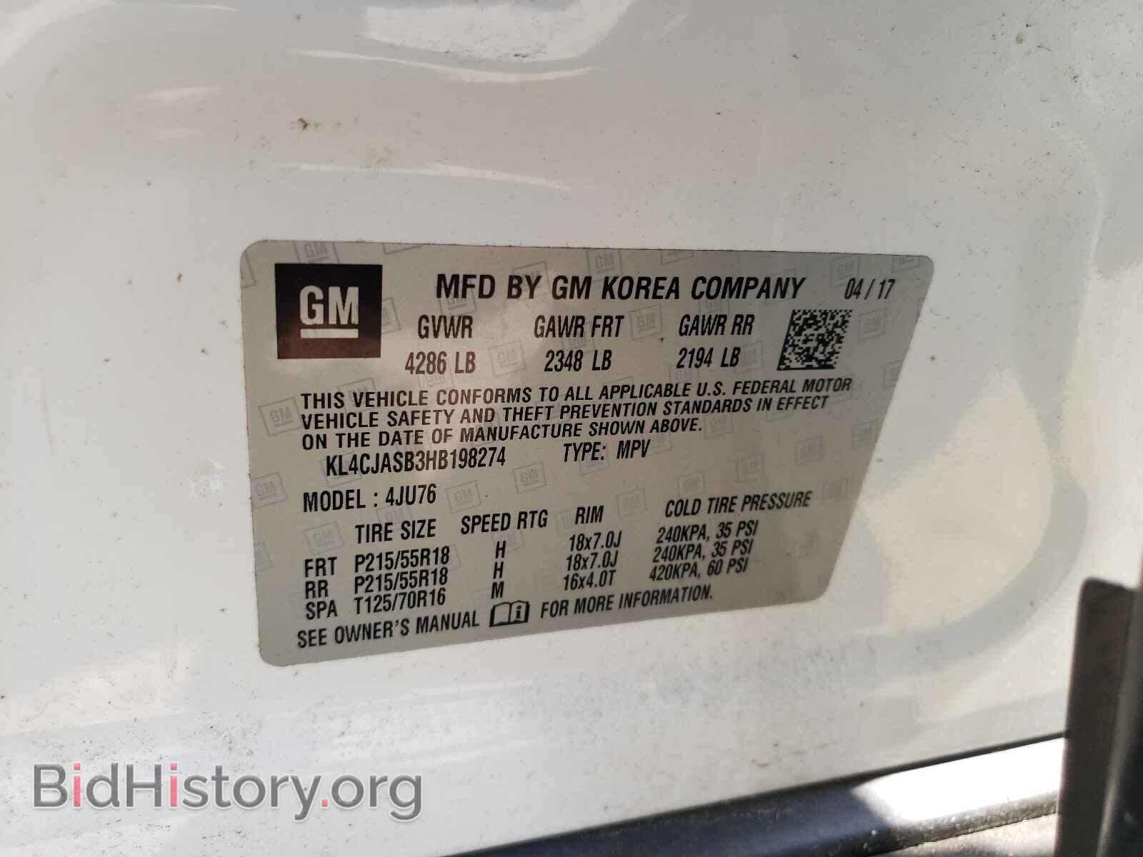 2017 BUICK ENCORE - VIN: KL4CJASB3HB198274 - Photo 10