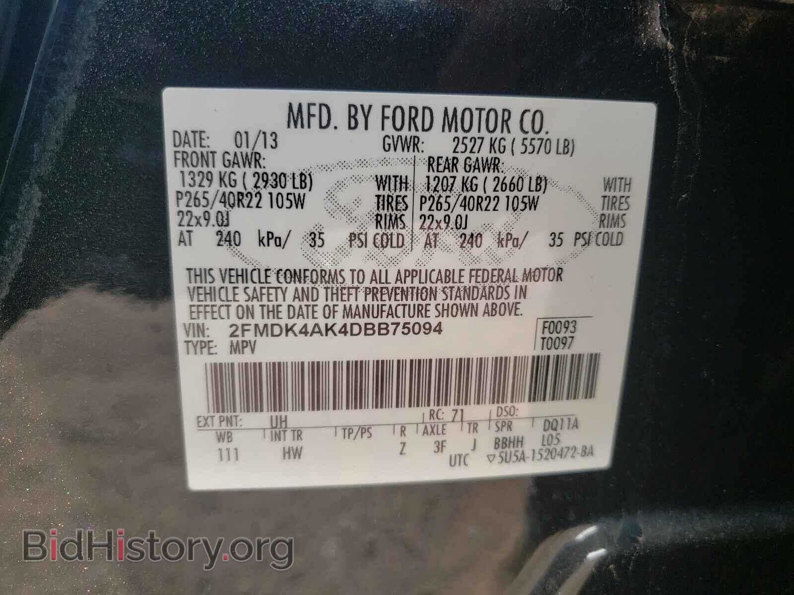 2013 FORD EDGE - VIN: 2FMDK4AK4DBB75094 - Photo 10