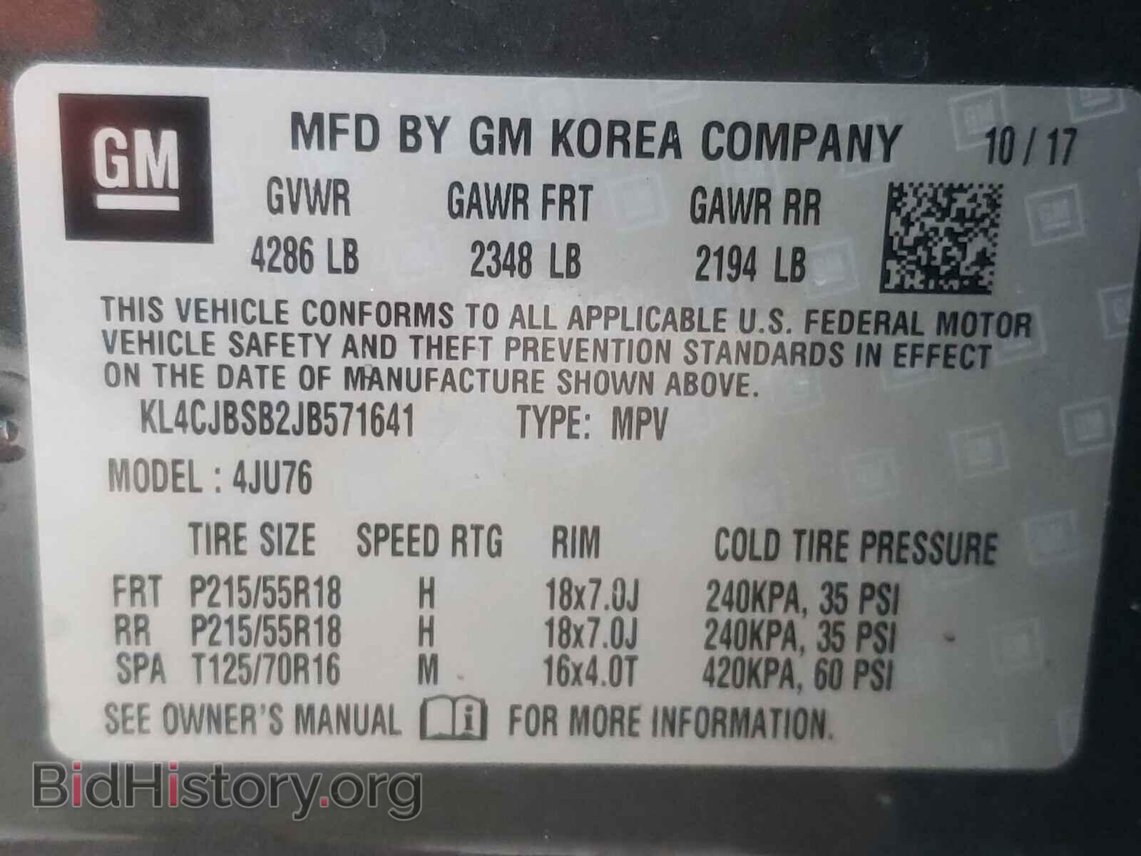 2018 BUICK ENCORE - VIN: KL4CJBSB2JB571641 - Photo 10