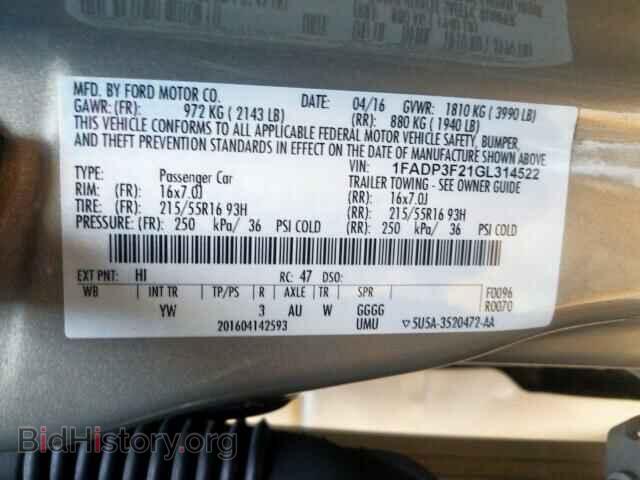 2016 FORD FOCUS - VIN: 1FADP3F21GL314522 - Фото 10