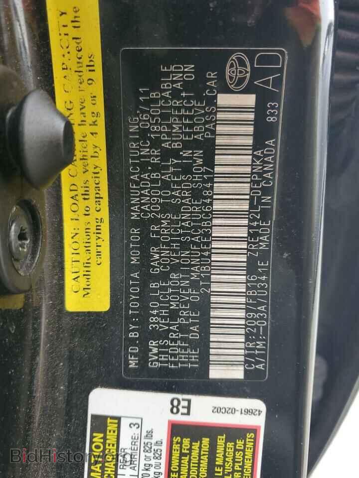 2011 TOYOTA COROLLA - VIN: 2T1BU4EE3BC648417 - Фото 12