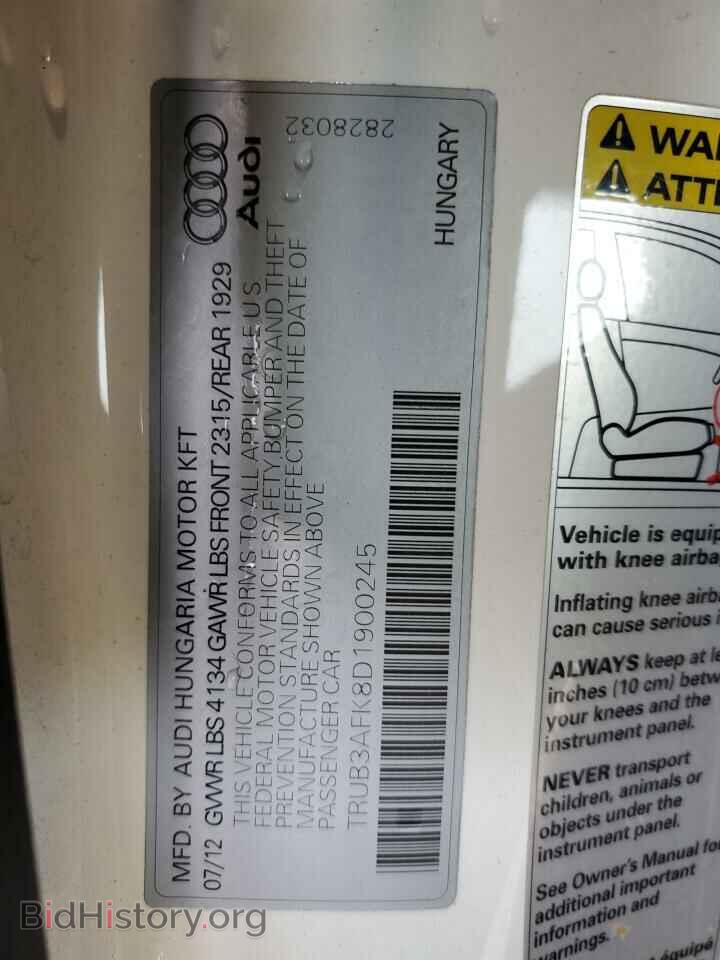 2013 AUDI TT - VIN: TRUB3AFK8D1900245 - Photo 13