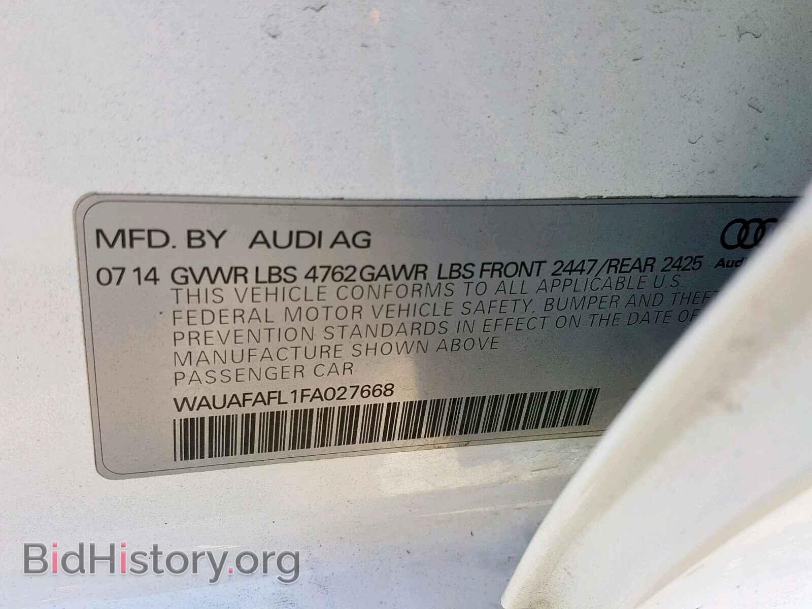 2015 AUDI A4 - VIN: WAUAFAFL1FA027668 - Фото 10