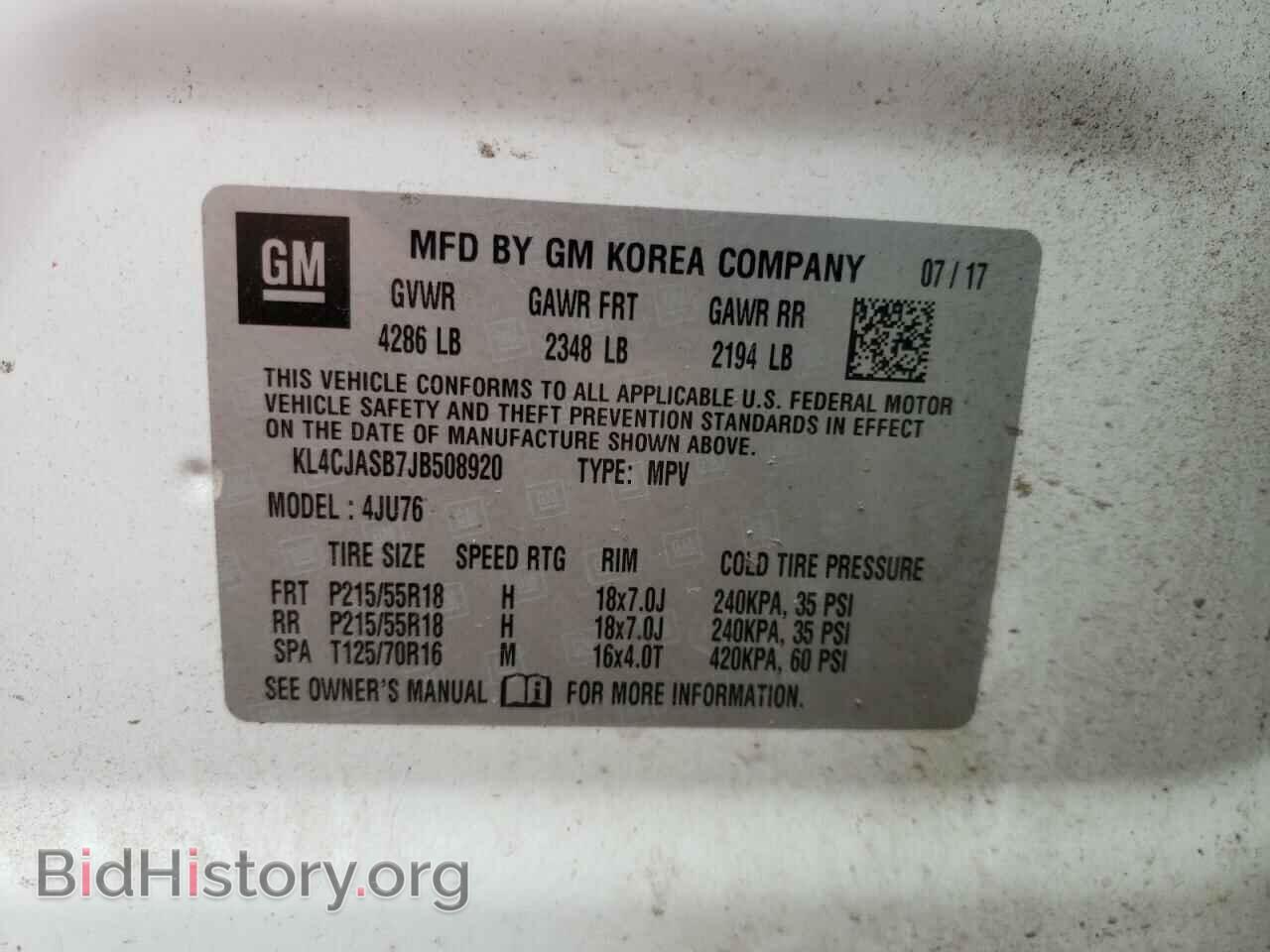 2018 BUICK ENCORE - VIN: KL4CJASB7JB508920 - Фото 10