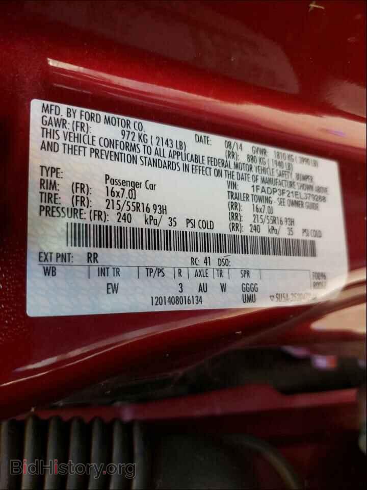 2014 FORD FOCUS - VIN: 1FADP3F21EL379268 - Фото 10