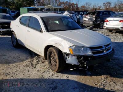 2012 Dodge AVENGER Avenger SE, белый — VIN 1C3CDZAB9CN274850, Copart
