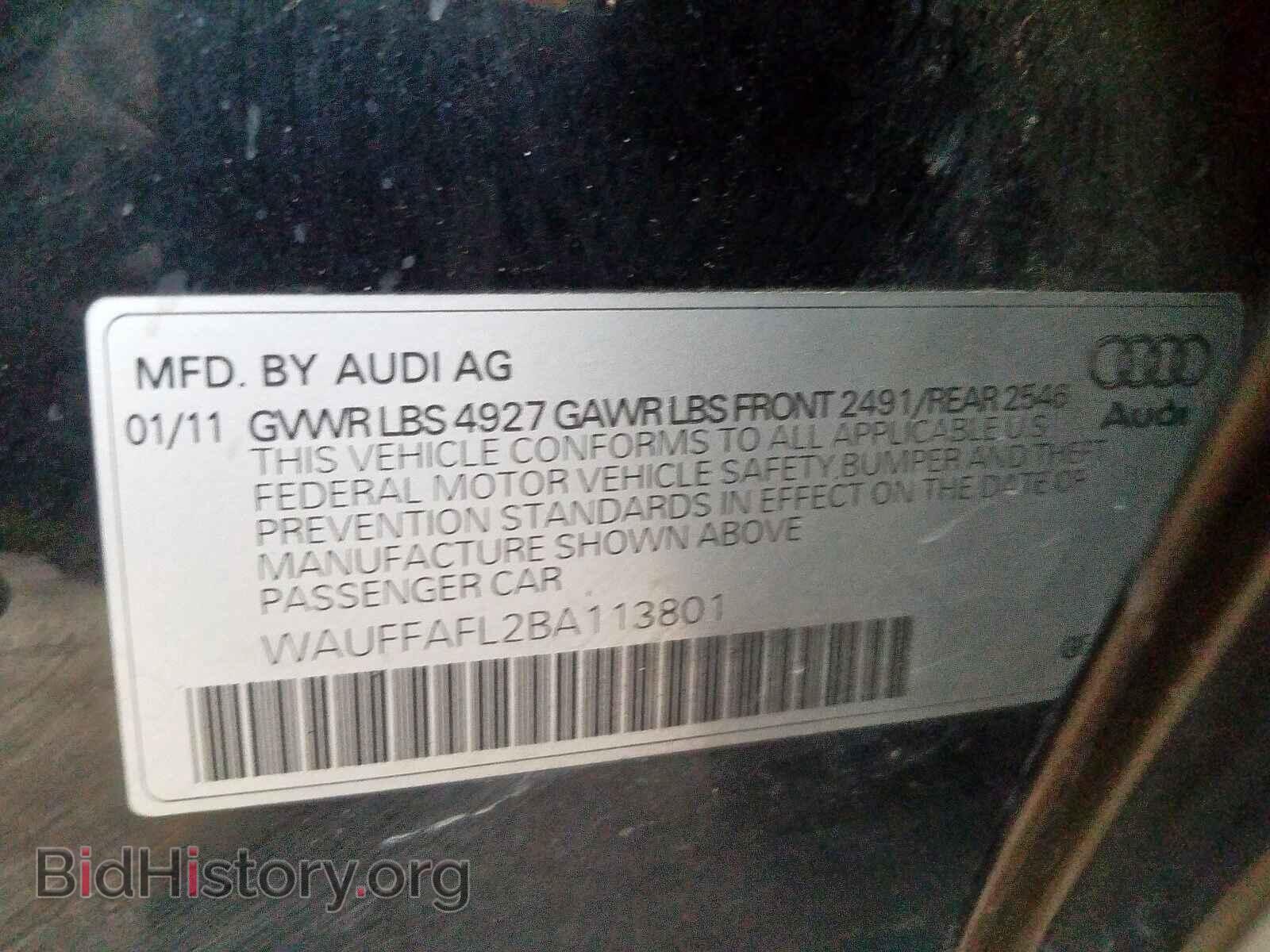 2011 AUDI A4 - VIN: WAUFFAFL2BA113801 - Photo 10