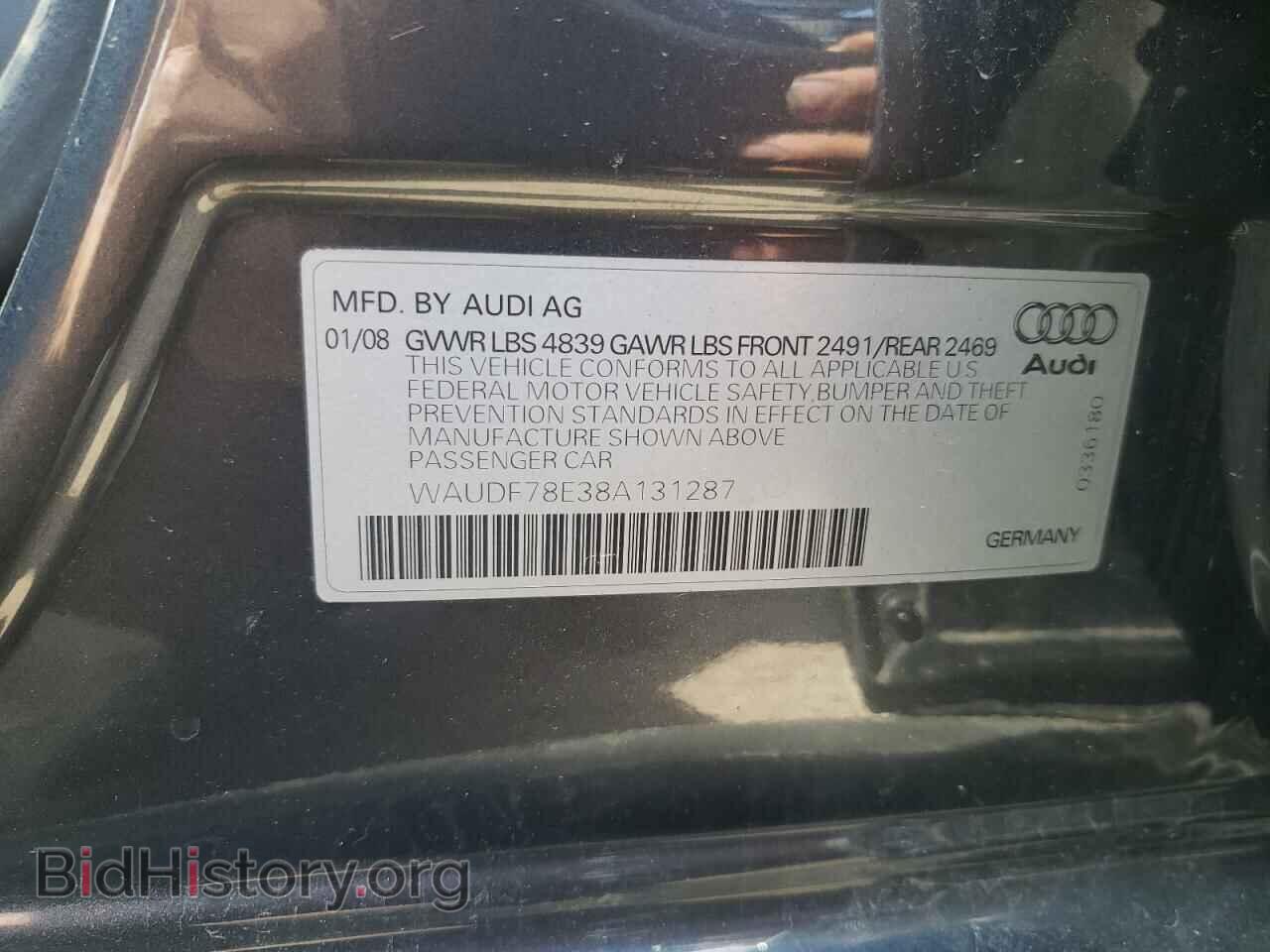 2008 AUDI A4 - VIN: WAUDF78E38A131287 - Фото 13