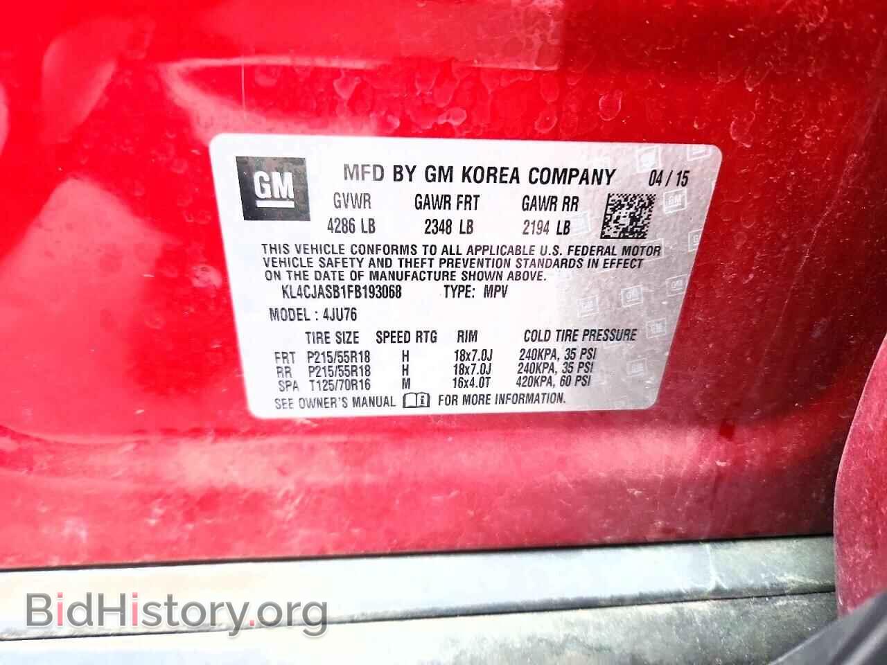 2015 BUICK ENCORE - VIN: KL4CJASB1FB193068 - Photo 13