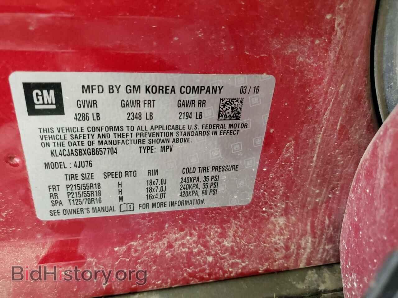 2016 BUICK ENCORE - VIN: KL4CJASBXGB657704 - Photo 13