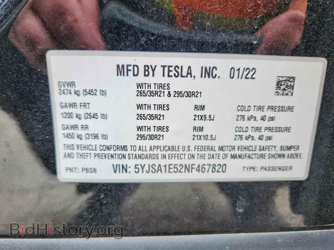 2022 TESLA MODEL S - VIN: 5YJSA1E52NF467820 - Photo 13
