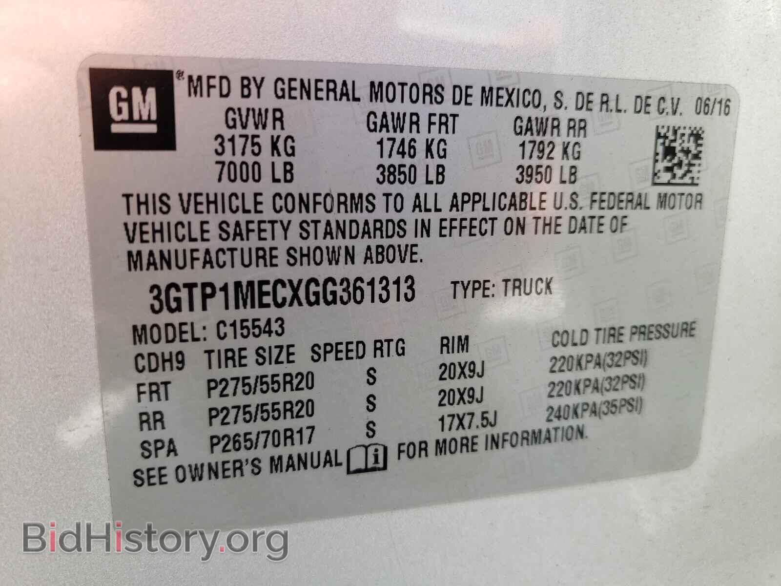 2016 GMC SIERRA - VIN: 3GTP1MECXGG361313 - Фото 10