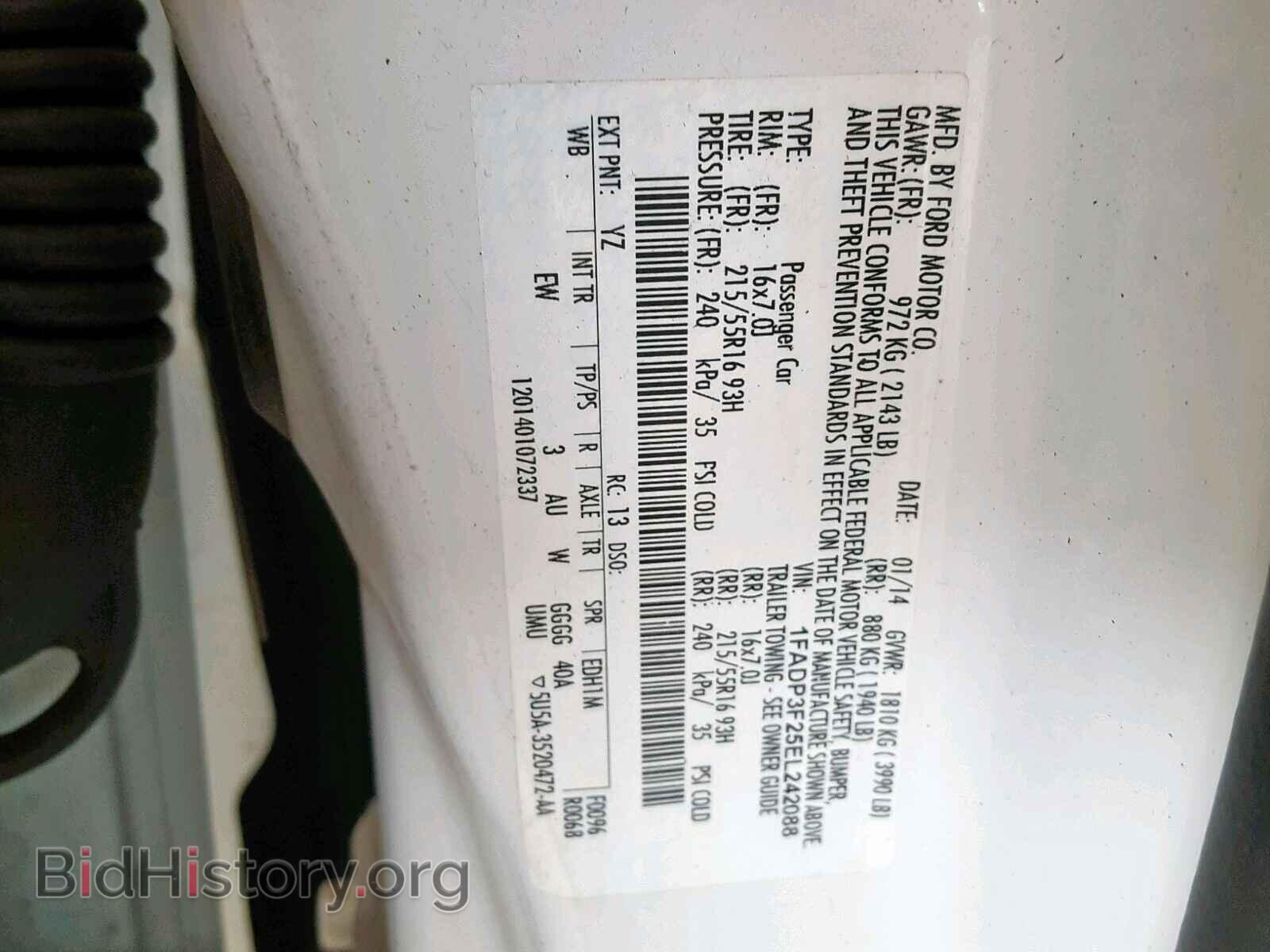 2014 FORD FOCUS - VIN: 1FADP3F25EL242088 - Фото 10