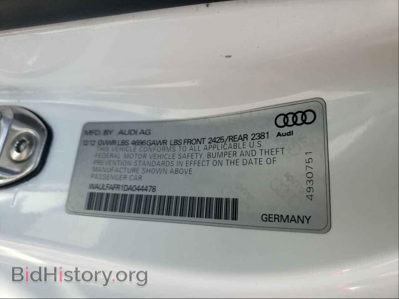 2013 AUDI A5 - VIN: WAULFAFR1DA044478 - Photo 10