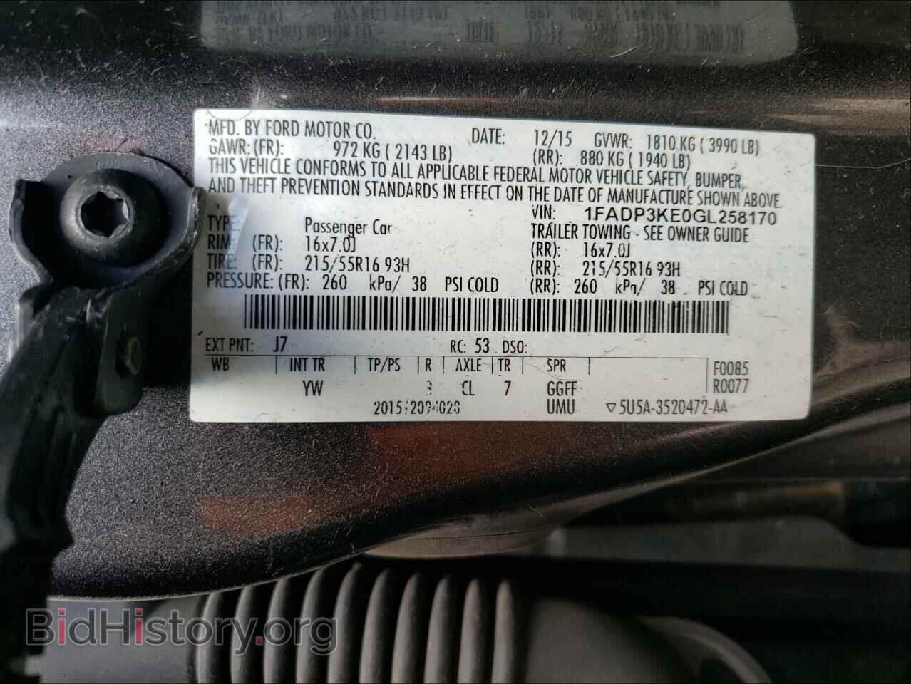2016 FORD FOCUS - VIN: 1FADP3KE0GL258170 - Фото 10