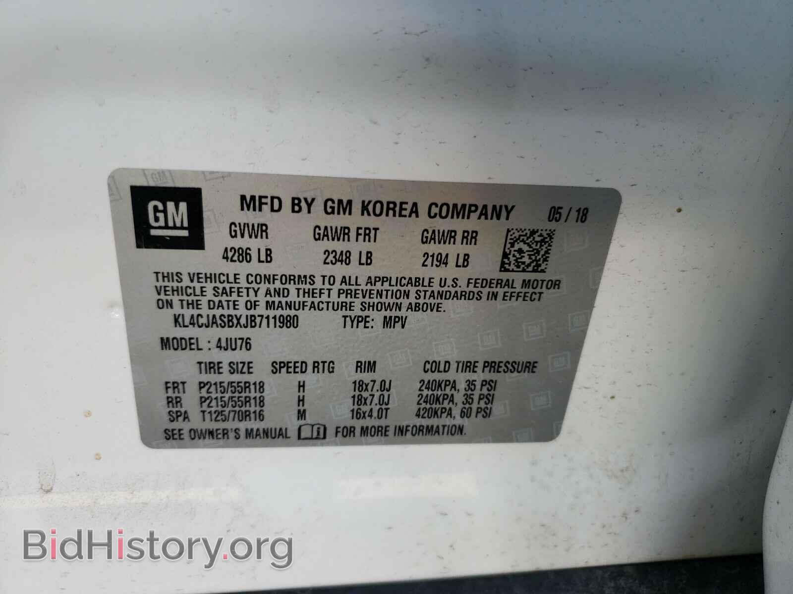 2018 BUICK ENCORE - VIN: KL4CJASBXJB711980 - Photo 10