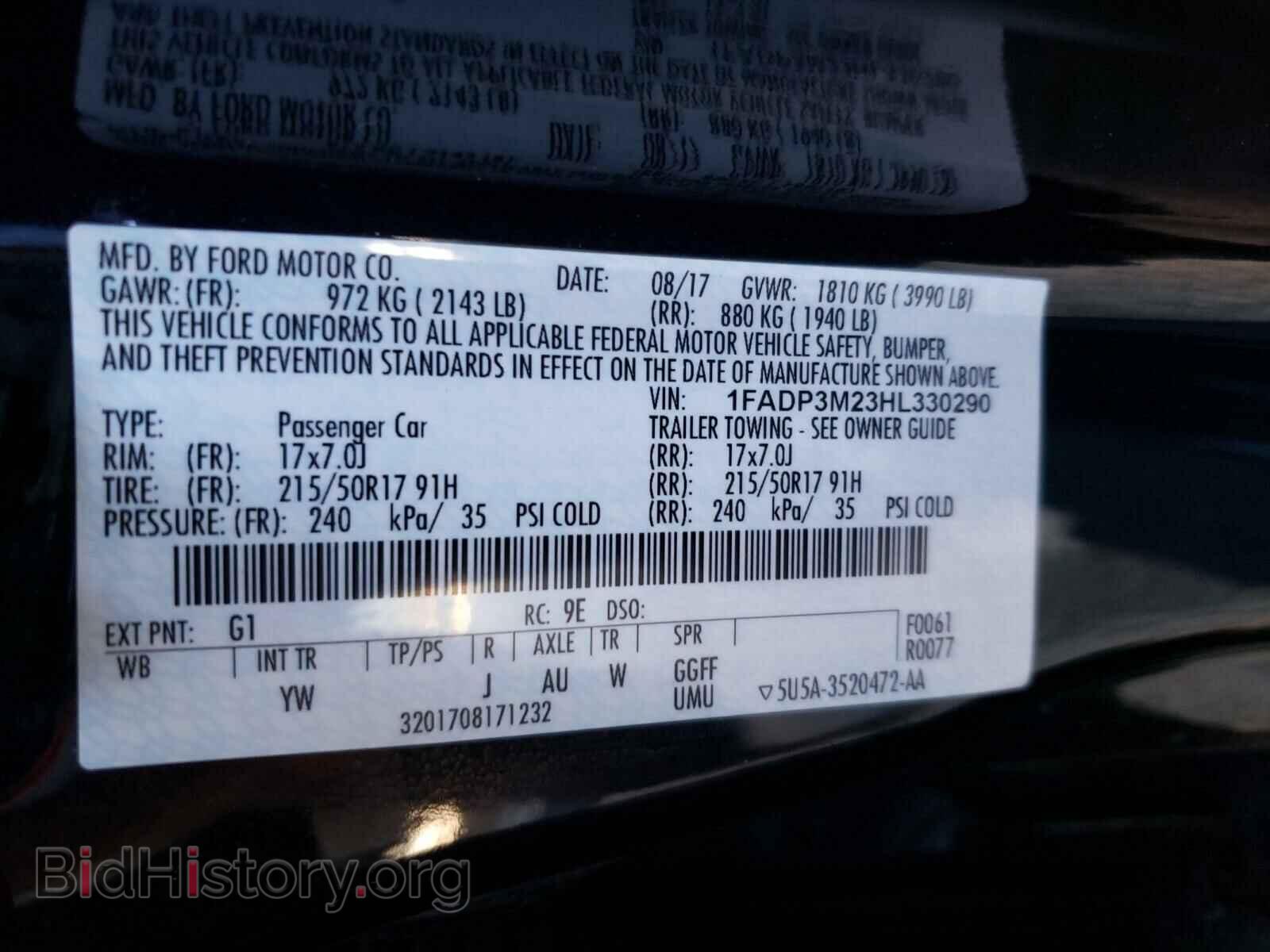 2017 FORD FOCUS - VIN: 1FADP3M23HL330290 - Photo 10