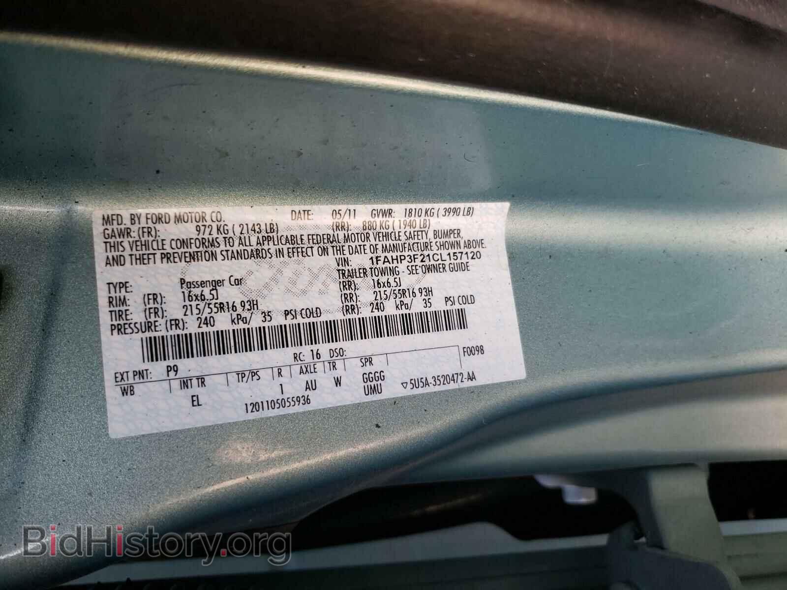 2012 FORD FOCUS - VIN: 1FAHP3F21CL157120 - Фото 10
