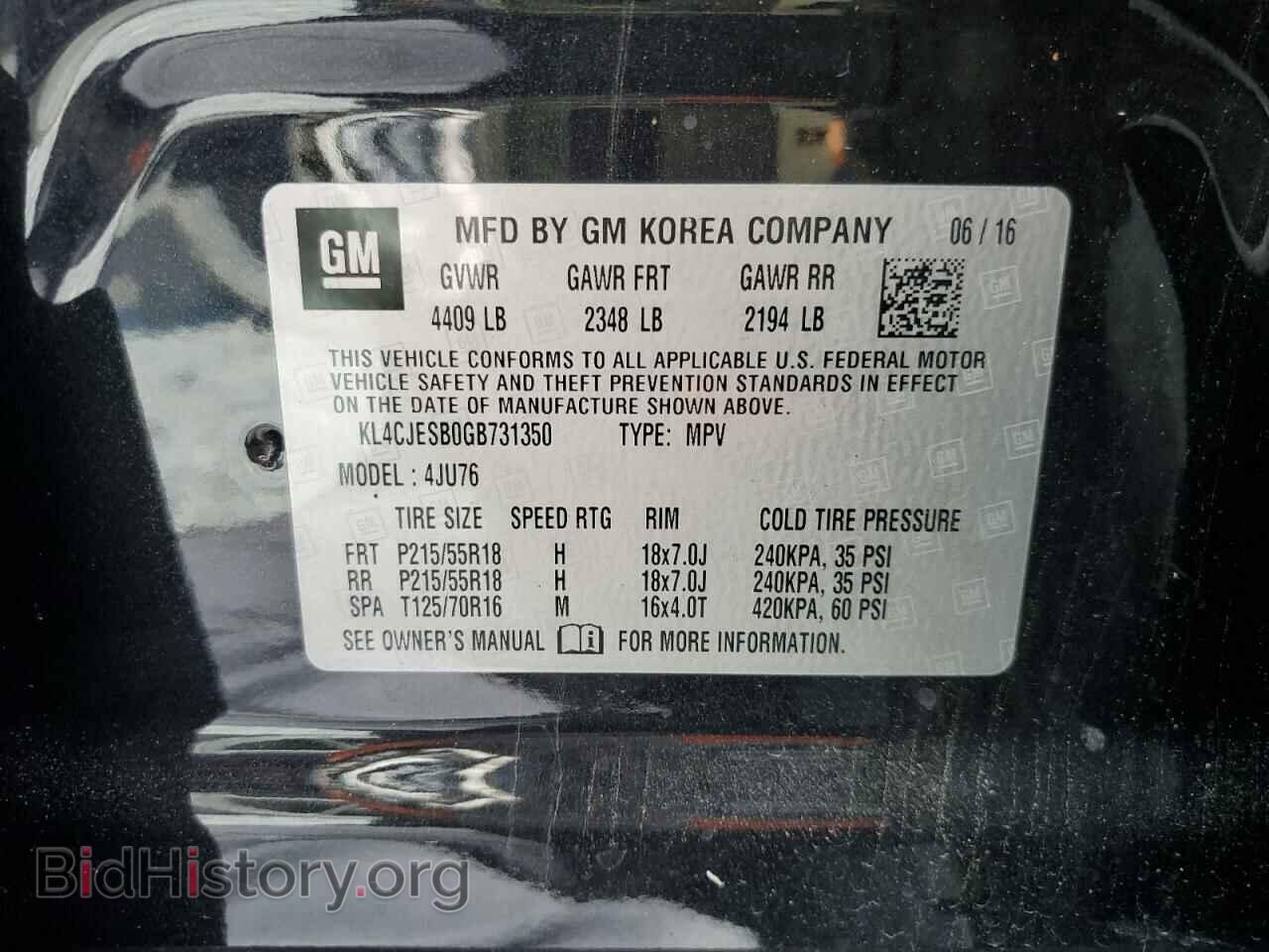 2016 BUICK ENCORE - VIN: KL4CJESB0GB731350 - Photo 10