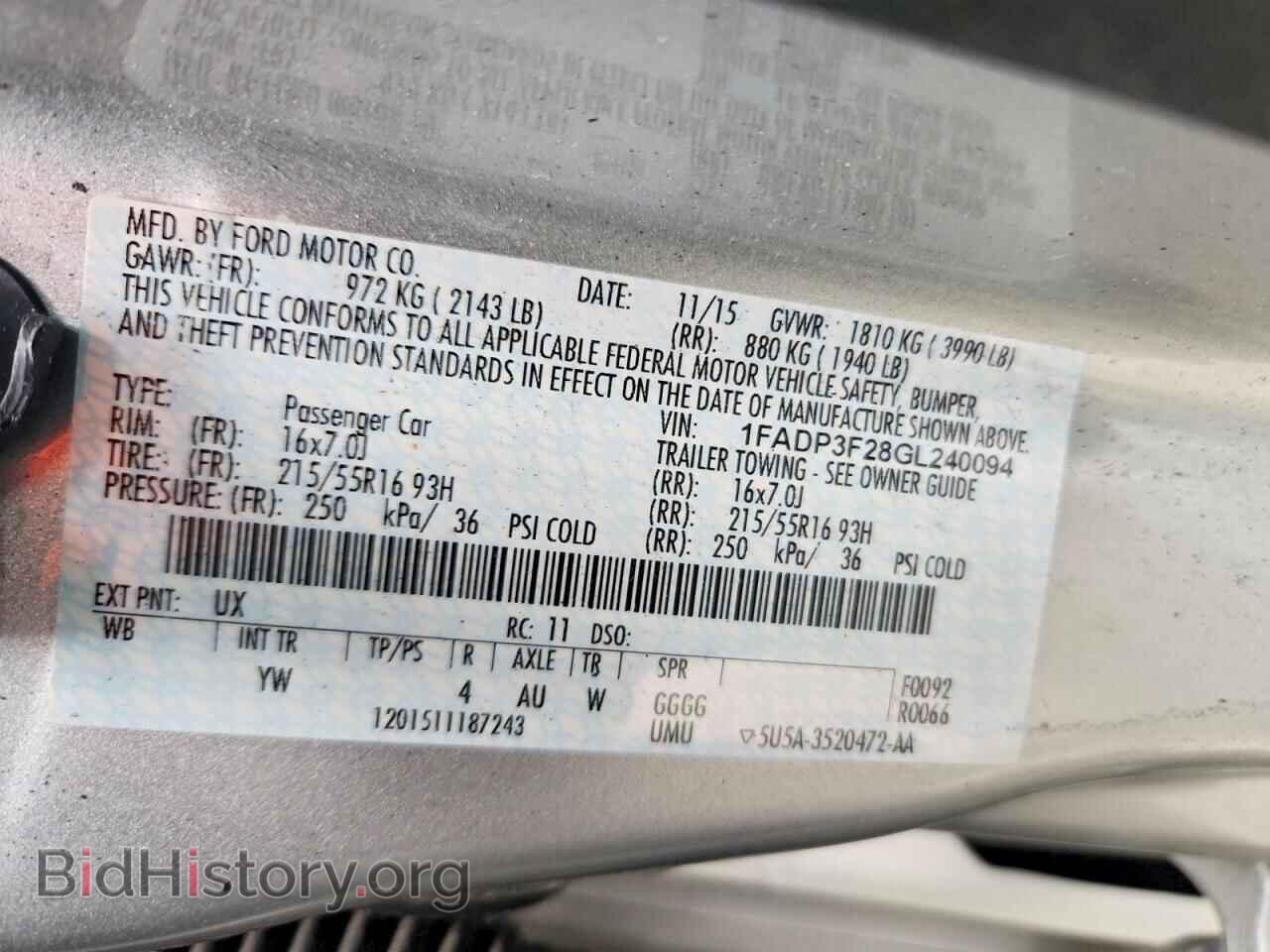 2016 FORD FOCUS - VIN: 1FADP3F28GL240094 - Photo 12
