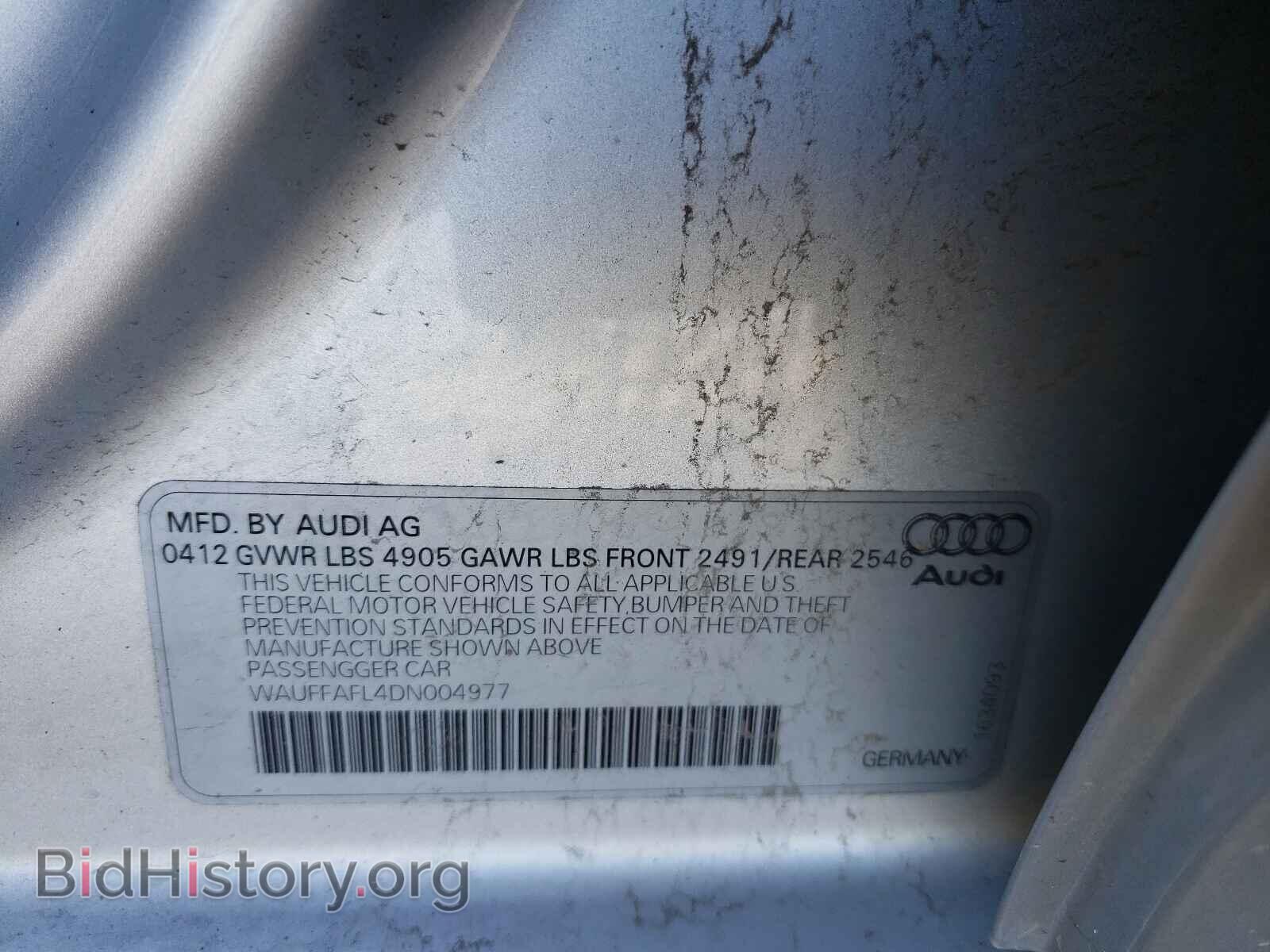 2013 AUDI A4 - VIN: WAUFFAFL4DN004977 - Photo 10