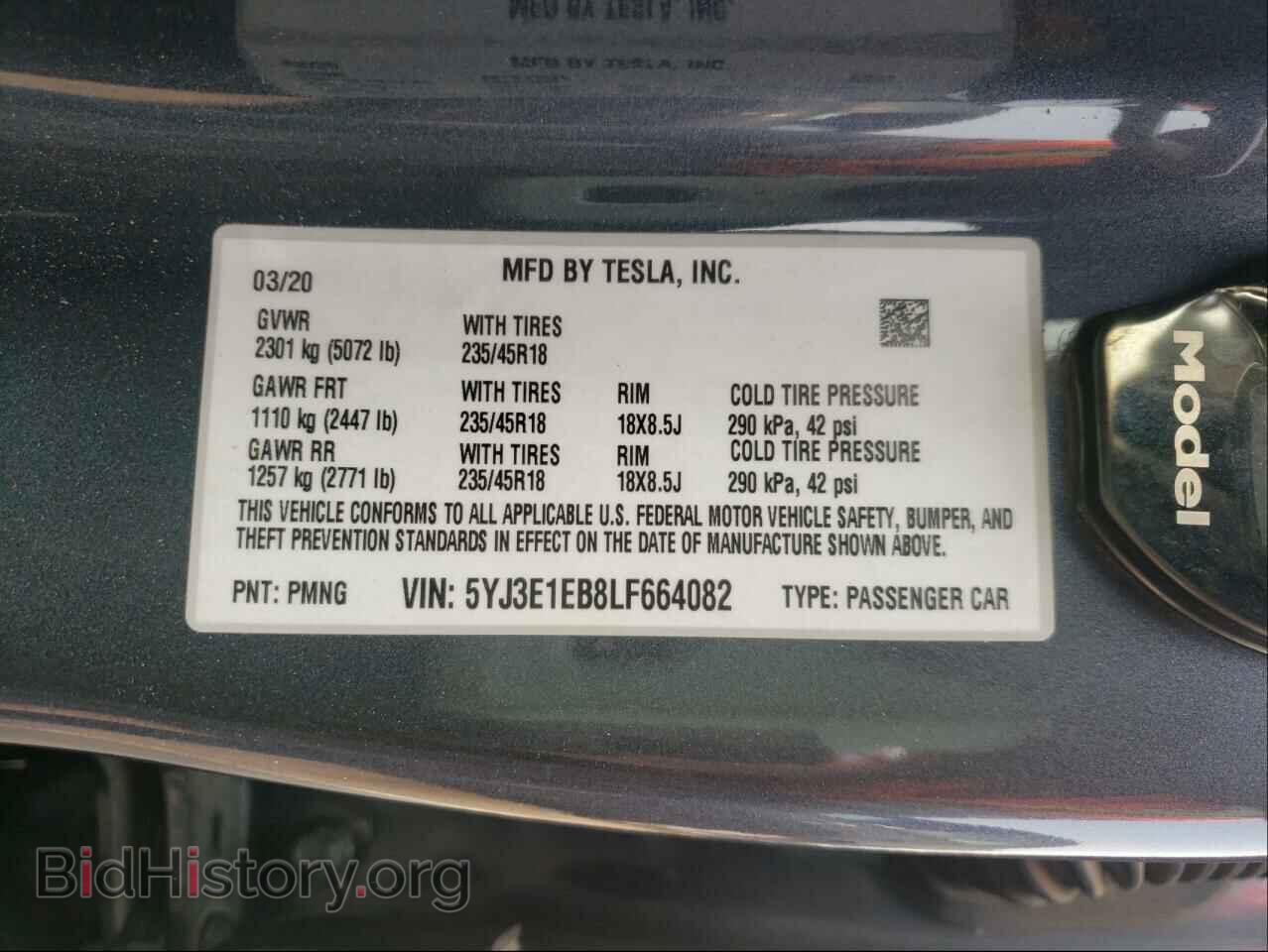2020 TESLA MODEL 3 - VIN: 5YJ3E1EB8LF664082 - Photo 10