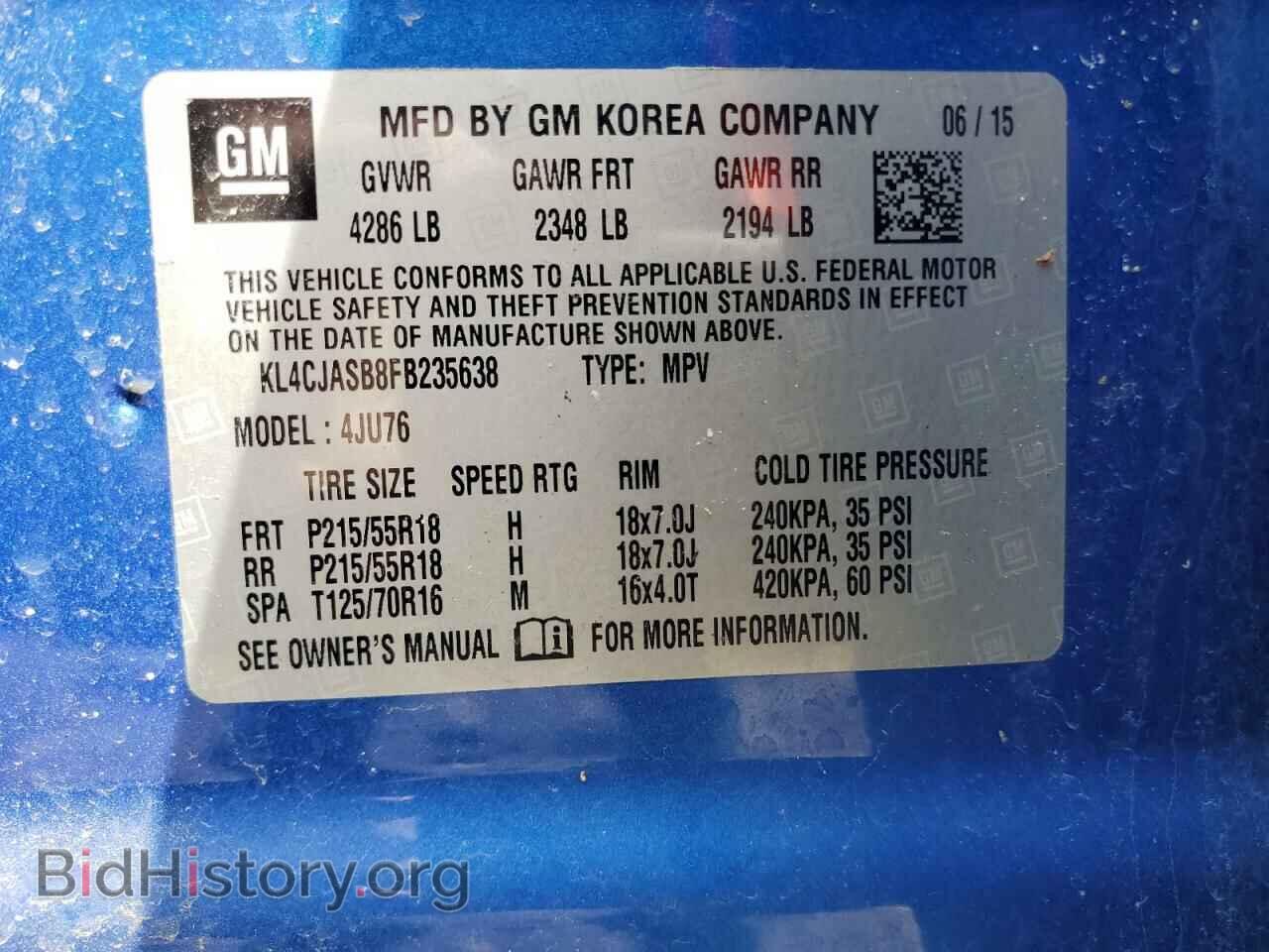 2015 BUICK ENCORE - VIN: KL4CJASB8FB235638 - Фото 14