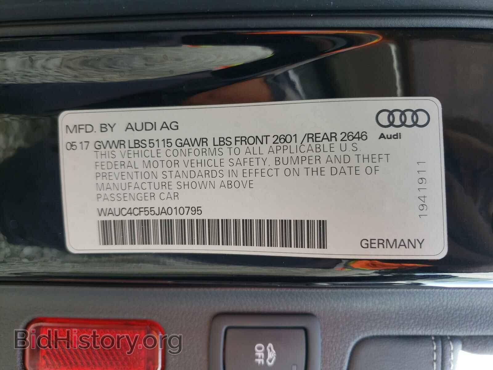 2018 AUDI S5/RS5 - VIN: WAUC4CF55JA010795 - Фото 10