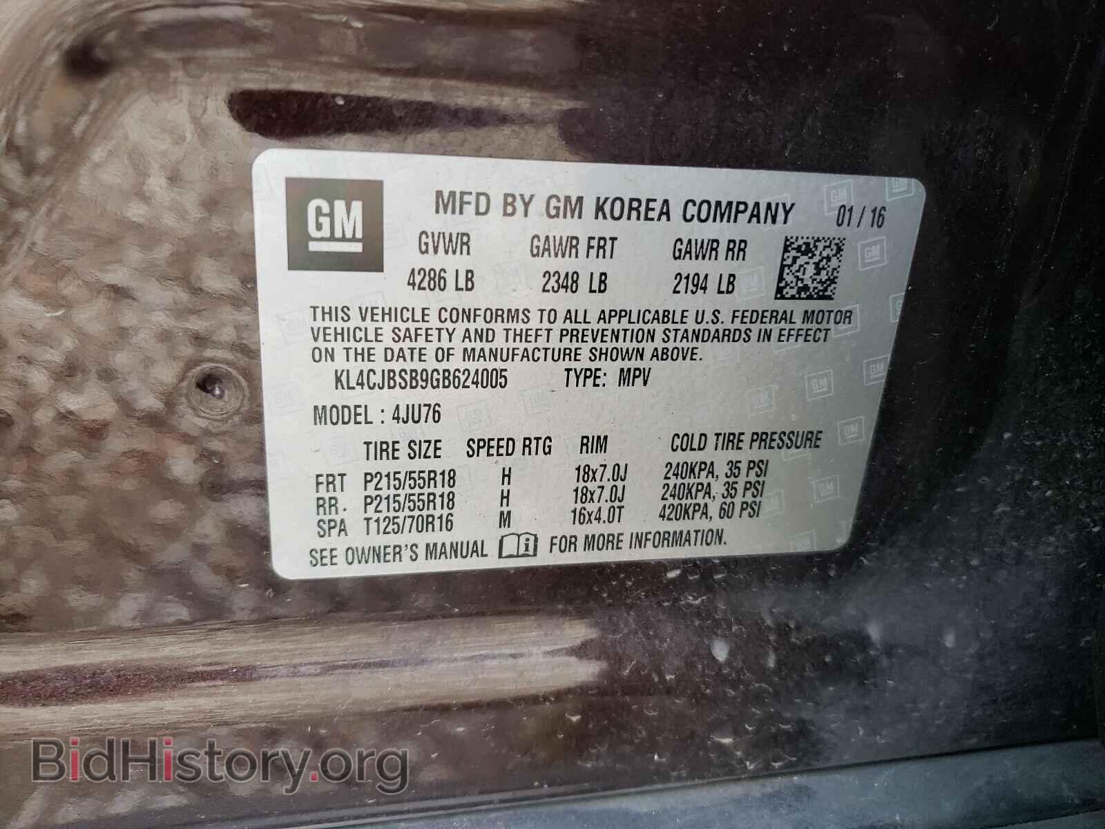 2016 BUICK ENCORE - VIN: KL4CJBSB9GB624005 - Photo 10