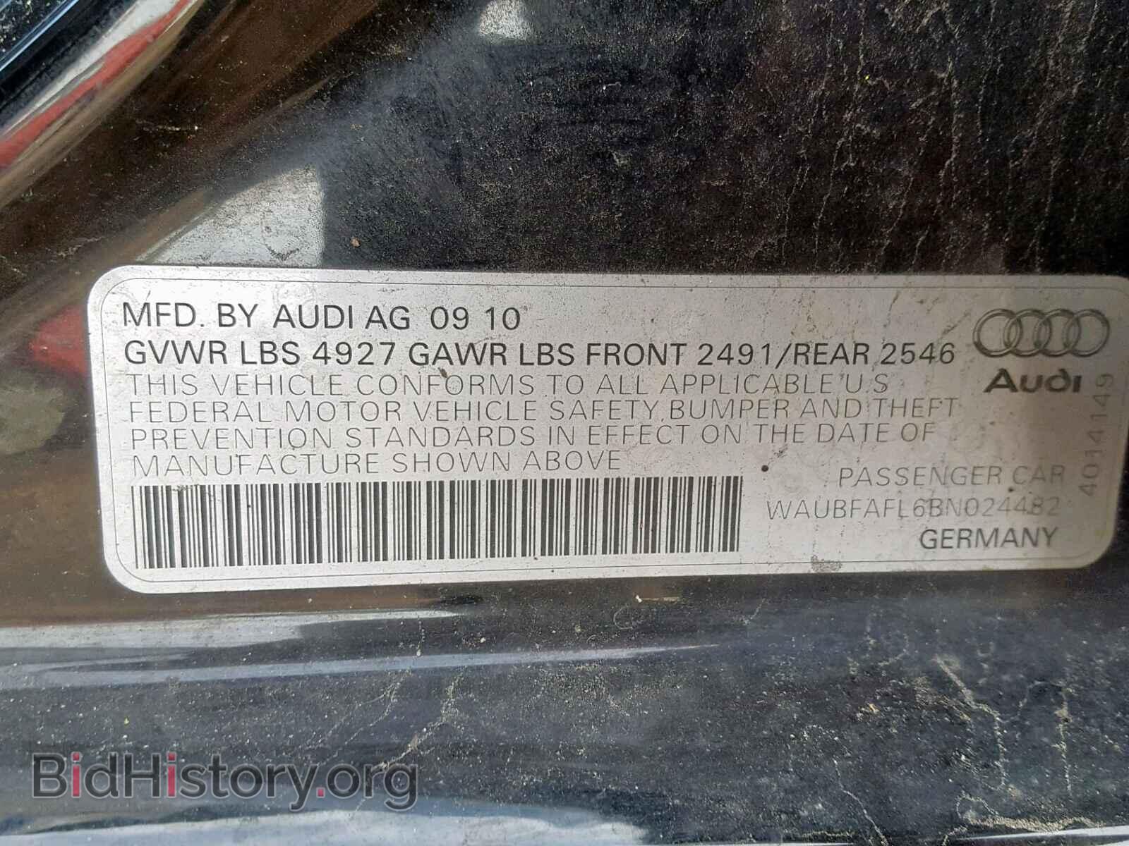 2011 AUDI A4 - VIN: WAUBFAFL6BN024482 - Photo 10