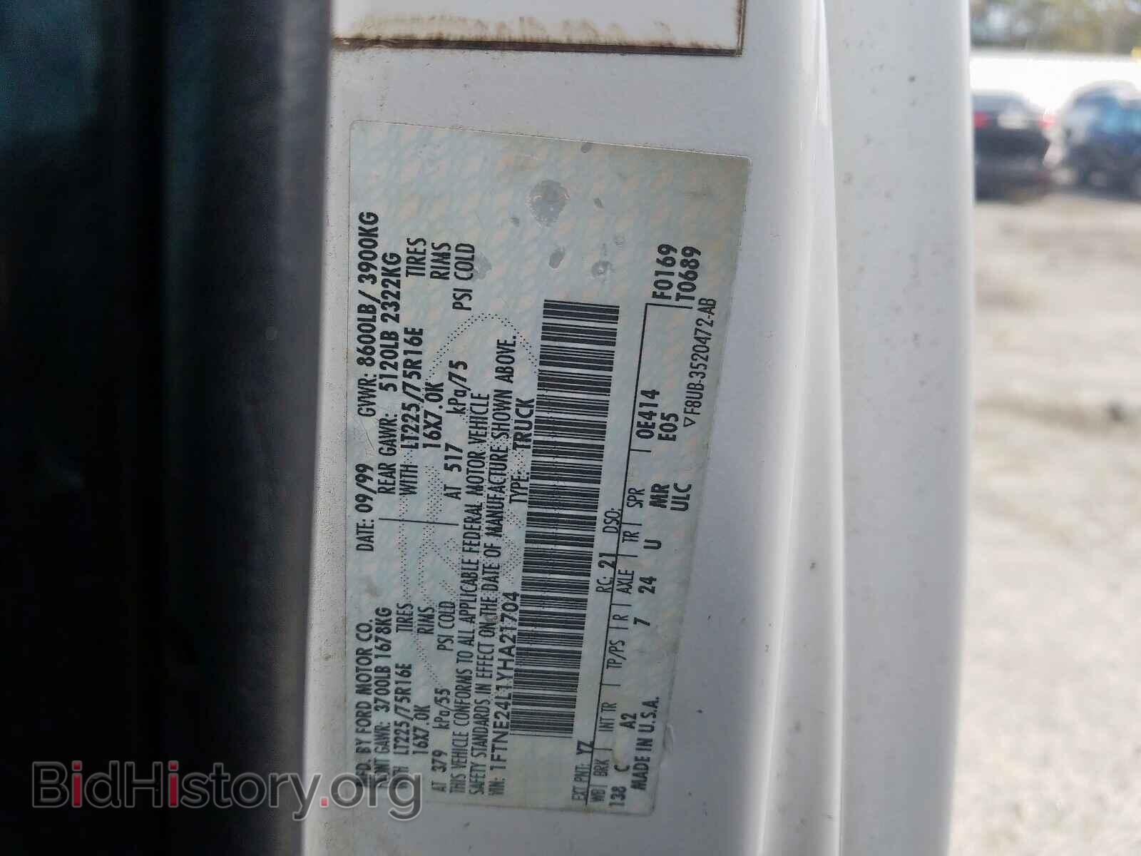 2000 FORD ECONOLINE - VIN: 1FTNE24L1YHA21704 - Photo 10
