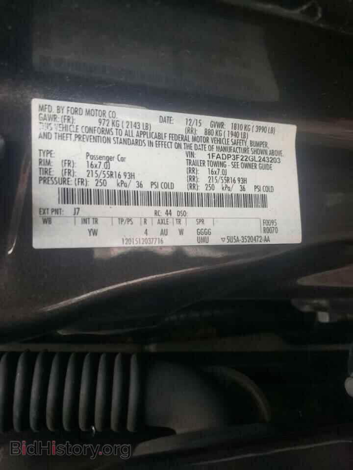 2016 FORD FOCUS - VIN: 1FADP3F22GL243203 - Фото 10