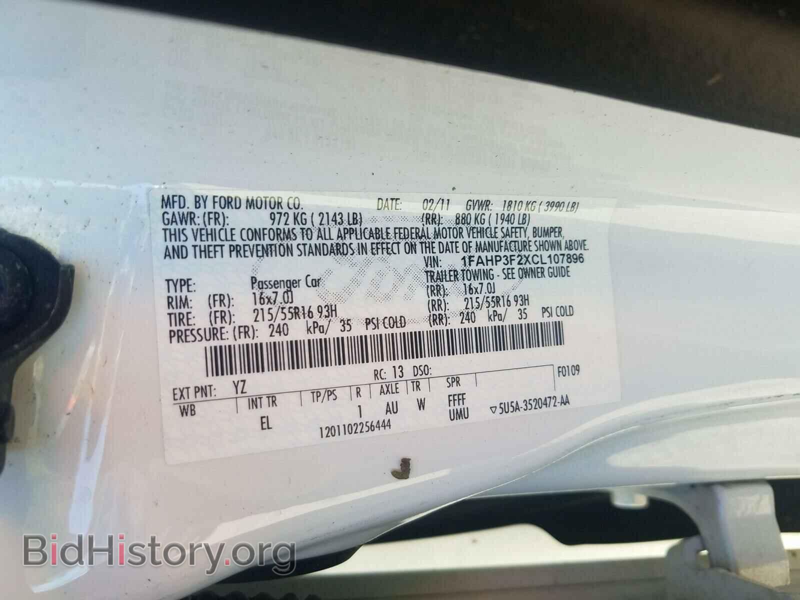 2012 FORD FOCUS - VIN: 1FAHP3F2XCL107896 - Фото 10