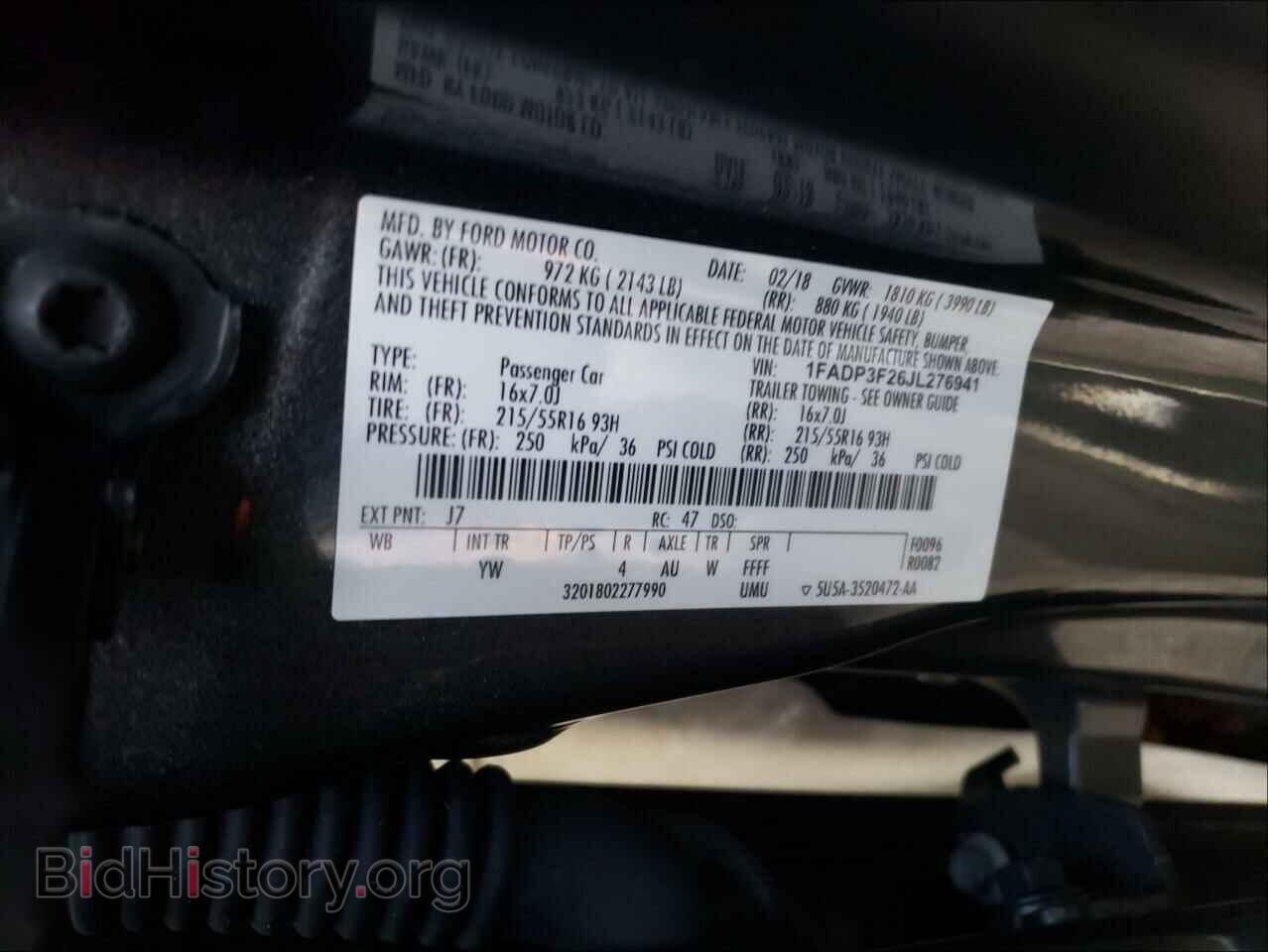 2018 FORD FOCUS - VIN: 1FADP3F26JL276941 - Фото 10